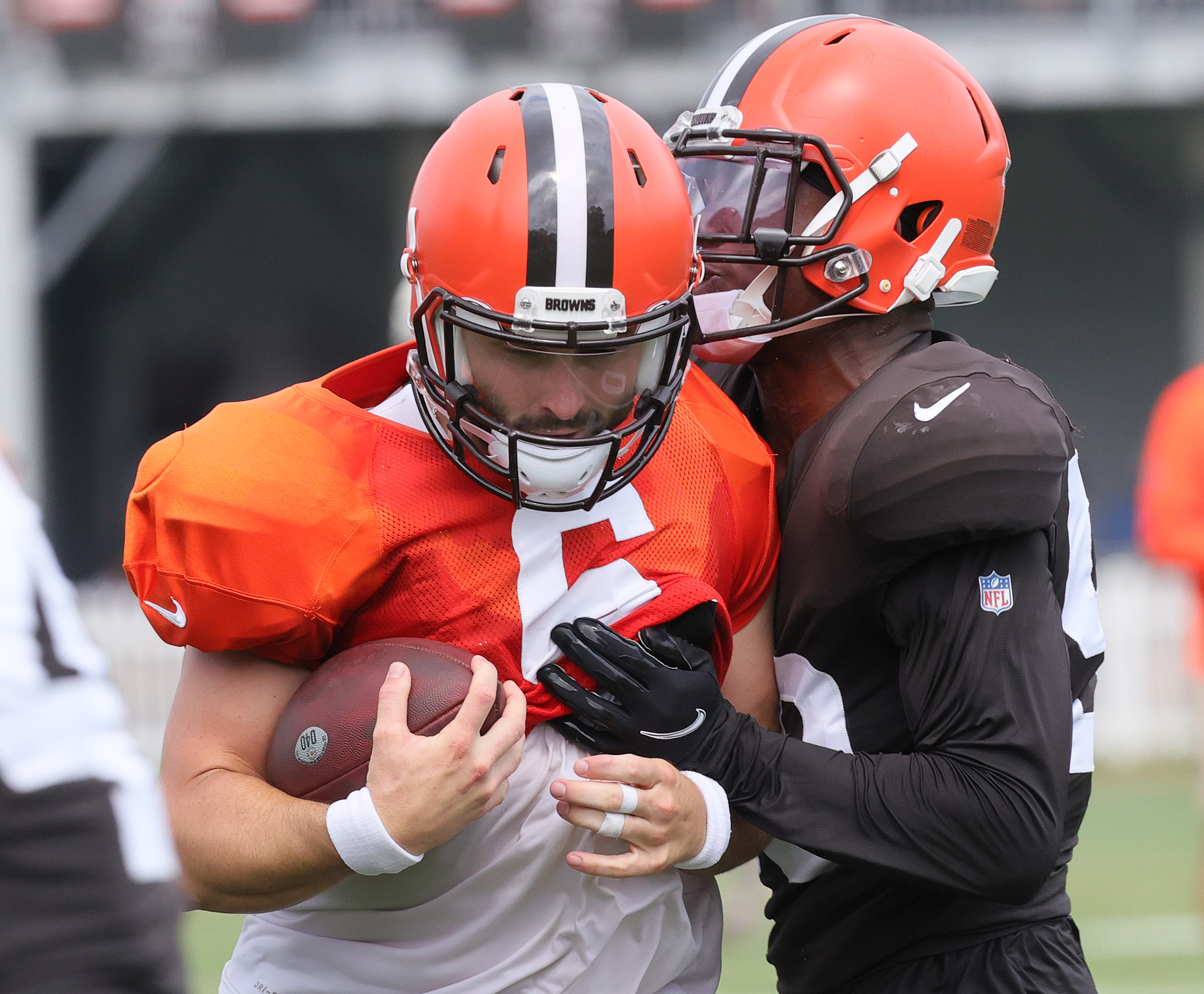 Denzel Ward Cleveland Browns Game-Used #21 White Jersey vs. Kansas City  Chiefs on September 12