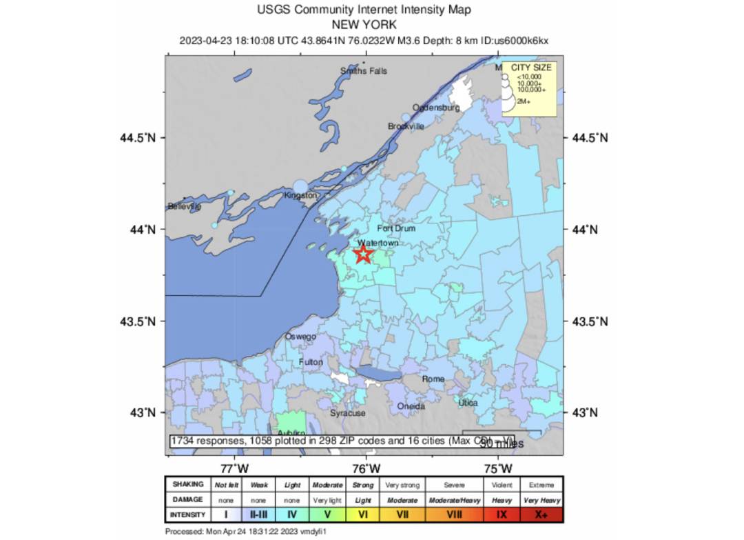 earthquake in upstate new york today live