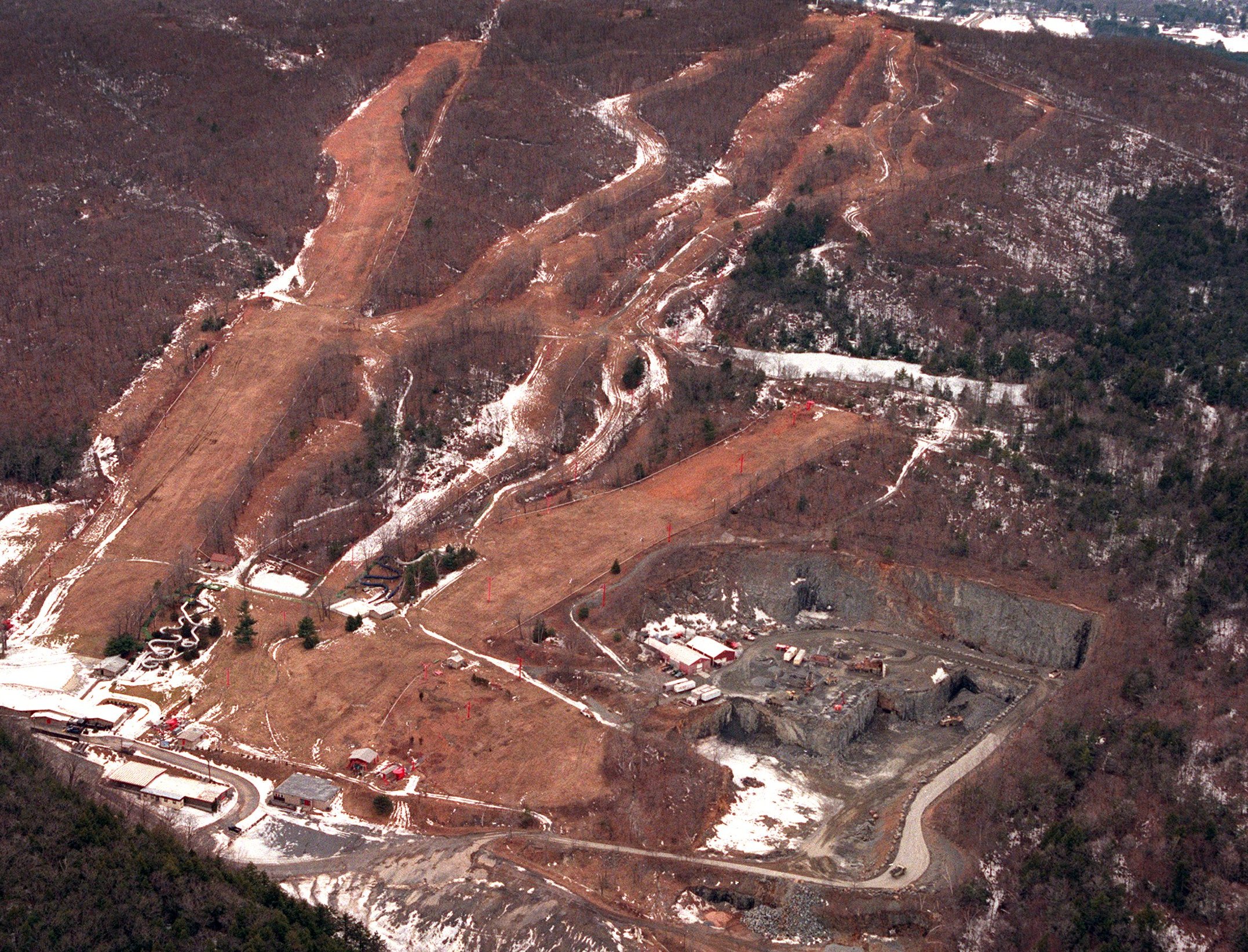 The quarry is shown here in operation in 1999.