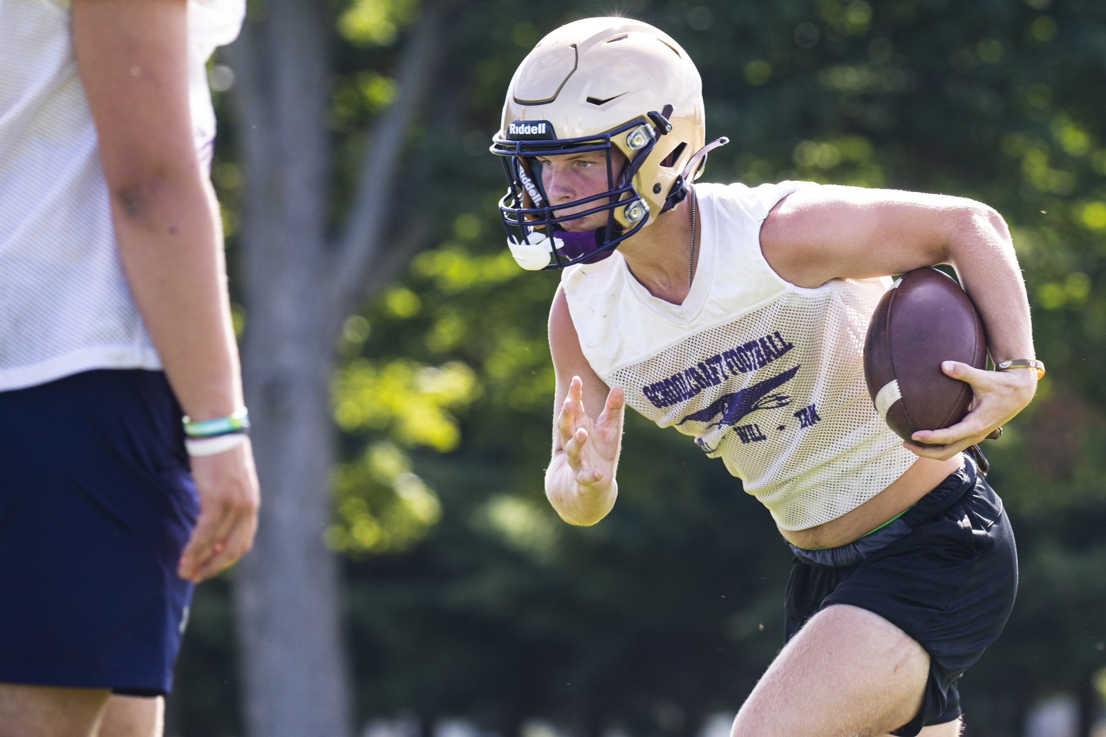 Schoolcraft High School during third day of MHSAA football practice