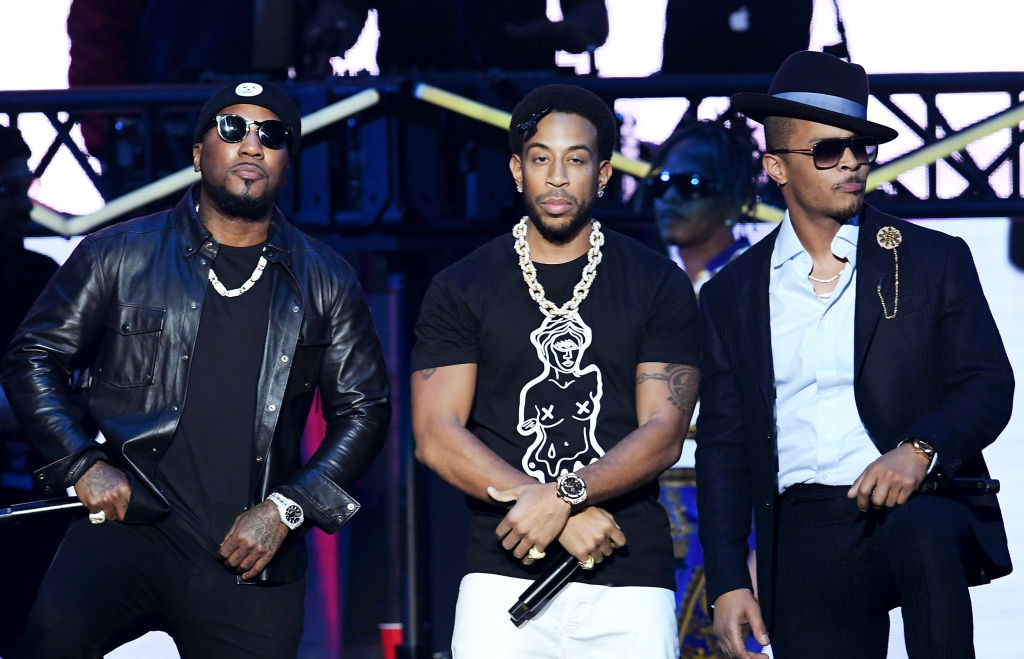 ATLANTA, GA - JANUARY 31: (L-R) Young Jeezy, Ludacris, and T.I. perform onstage during Bud Light Super Bowl Music Fest / EA SPORTS BOWL at State Farm Arena on January 31, 2019 in Atlanta, Georgia. (Photo by Kevin Winter/Getty Images for Bud Light Super Bowl Music Fest / EA SPORTS BOWL)