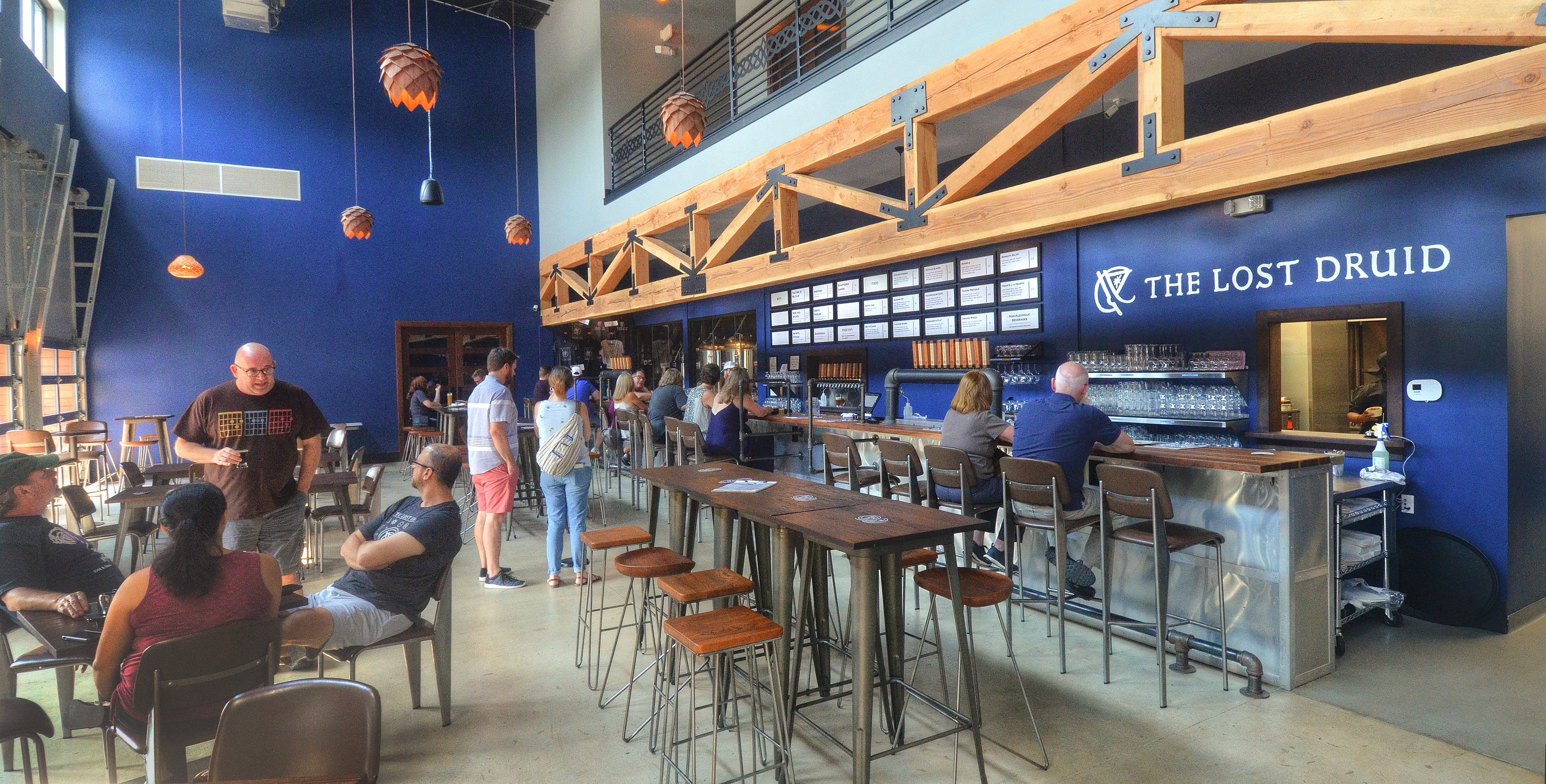 The interior of Lost Druid Brewery.