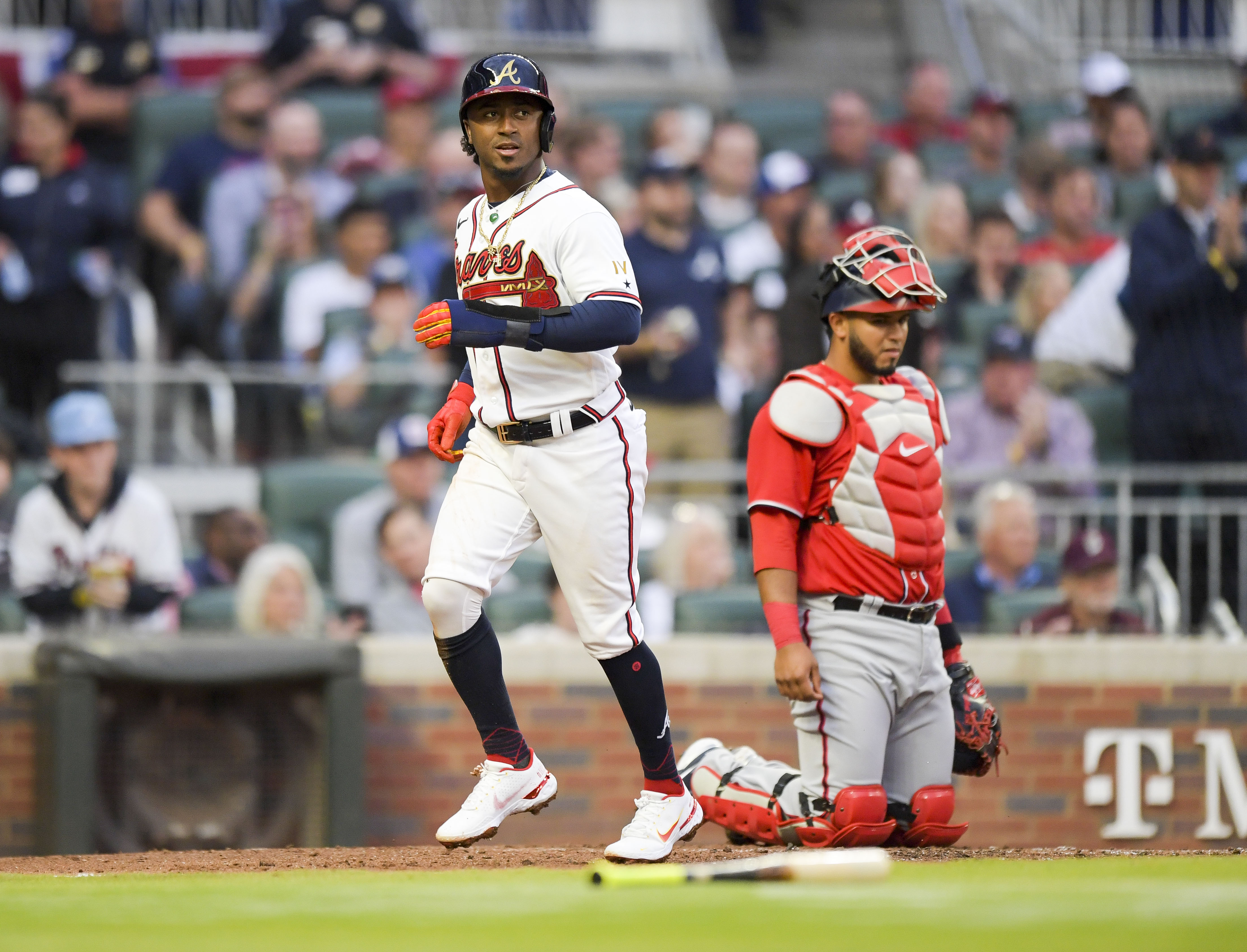 ATLANTA, GA - APRIL 11: Huascar Ynoa #19 of the Atlanta Braves