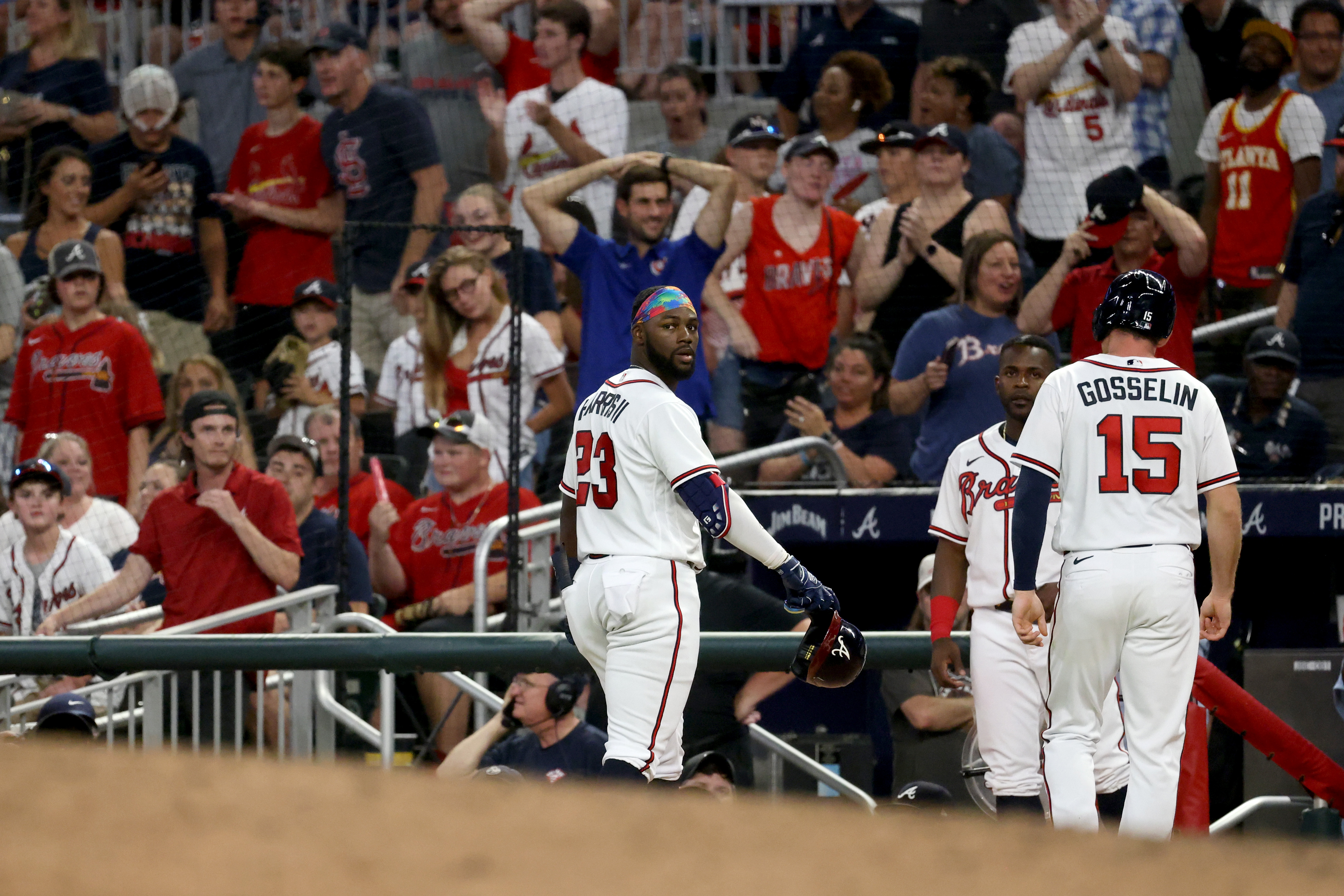 Atlanta Braves starting pitcher Spencer Strider (99) gestures to the  infield during a MLB regular season game between the Chicago White Sox and  Atlant Stock Photo - Alamy