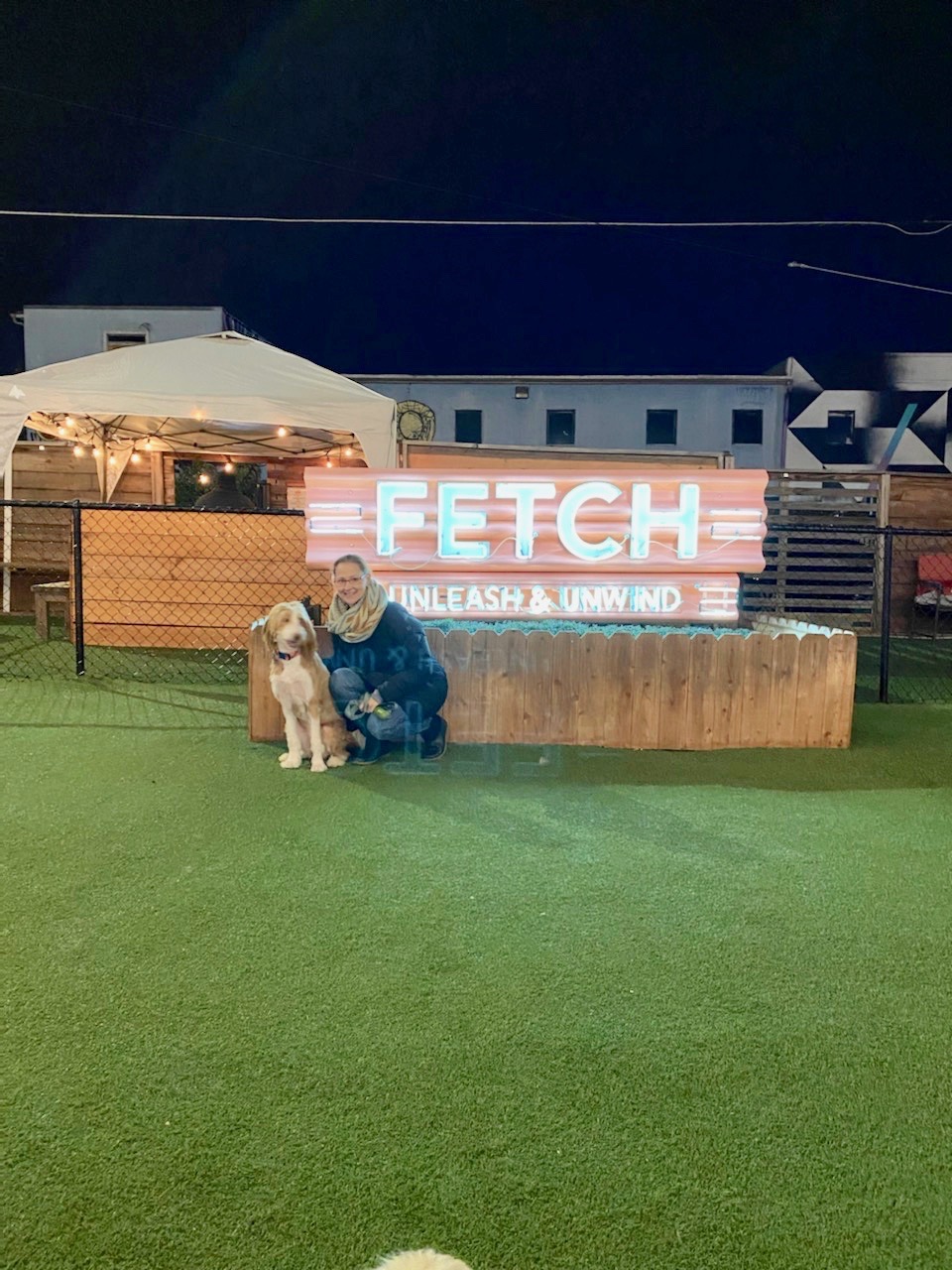 Summer and Willa Benton have some mom and pup time at Fetch Park.  (Courtesy of Summer Benton.)