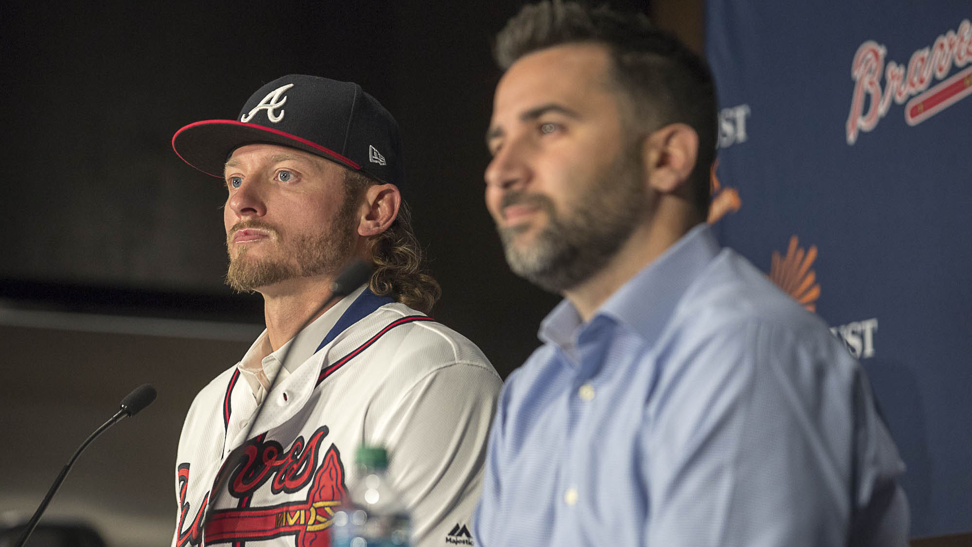 Josh Donaldson of the Atlanta Braves in action against the New