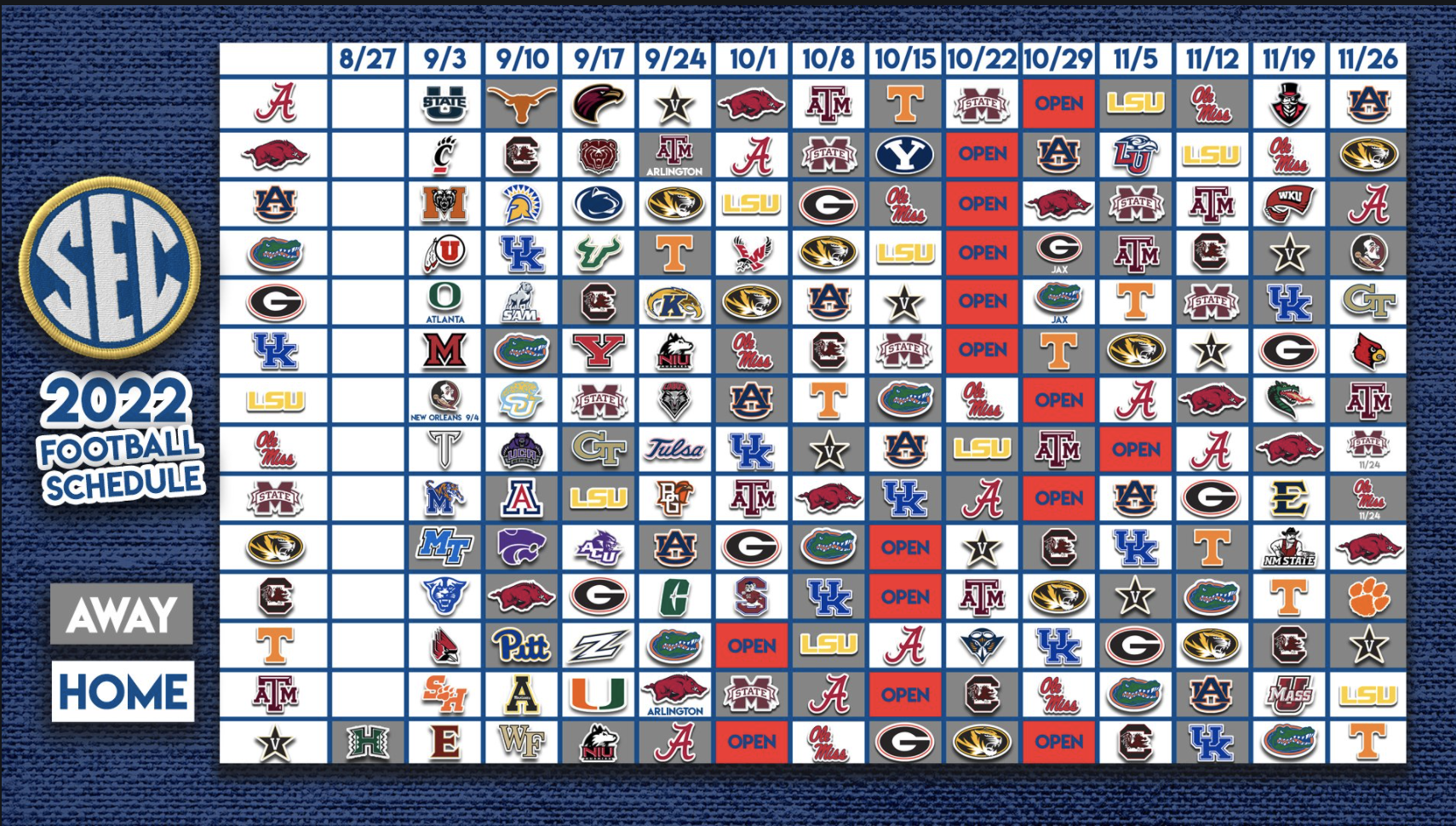 Georgia Bulldogs' 2022 schedule announced