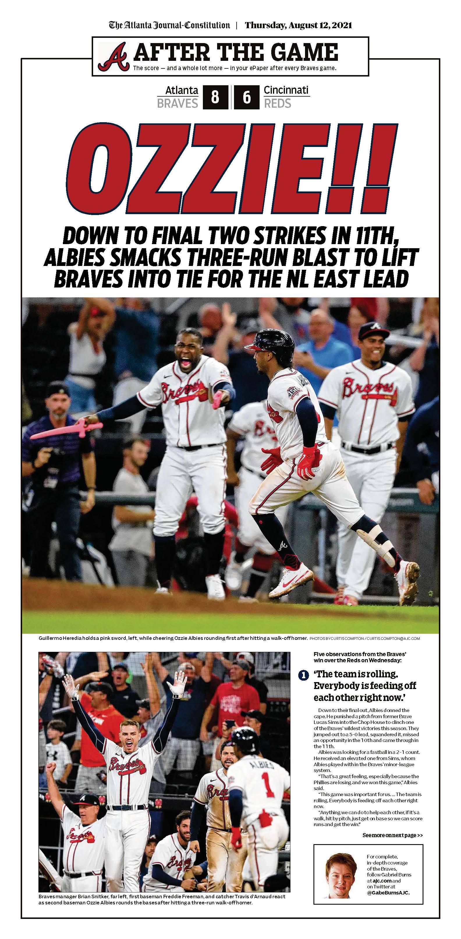 How to find the AJC Braves pages, print editions and other