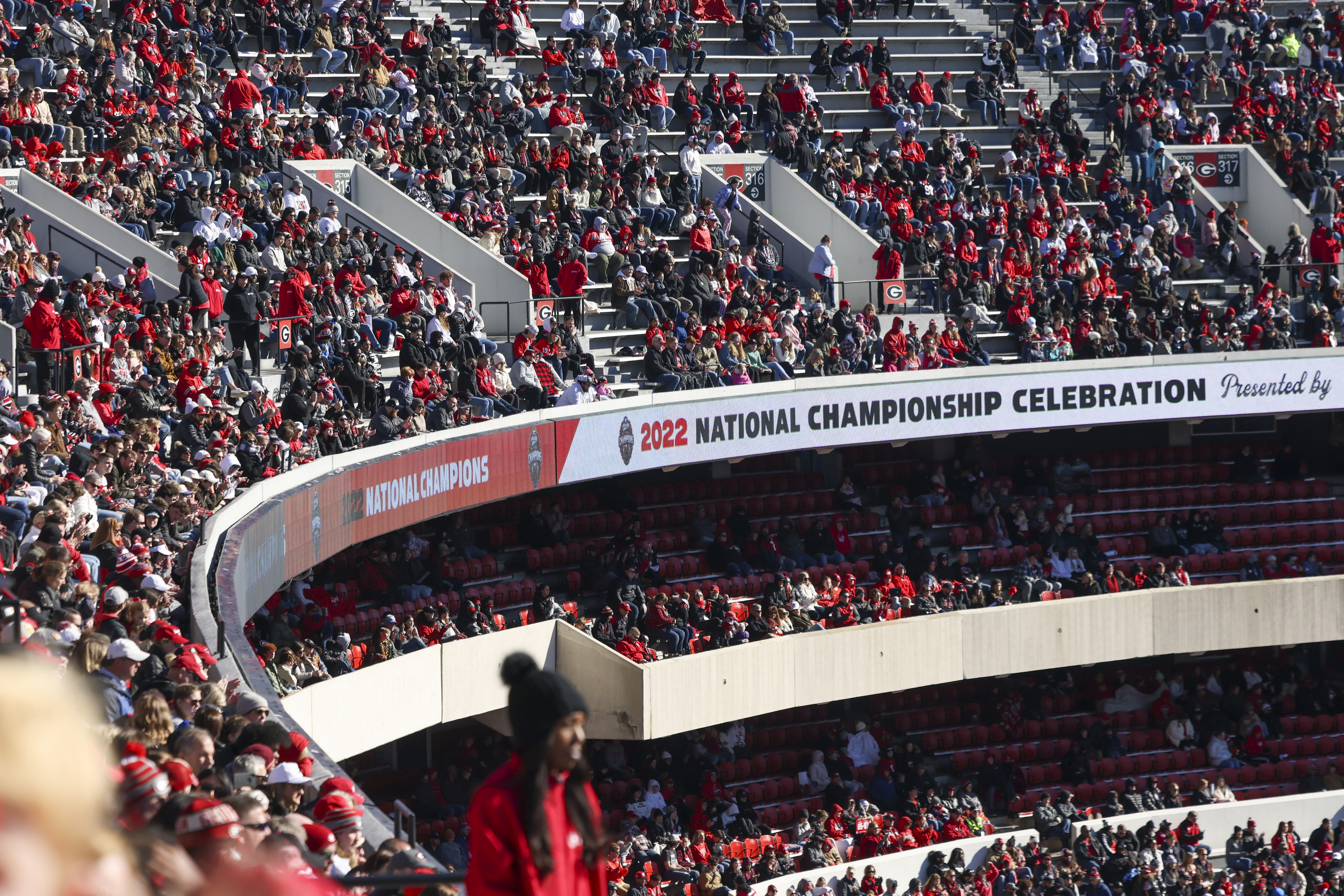 Bulldog National Championship celebration at capacity