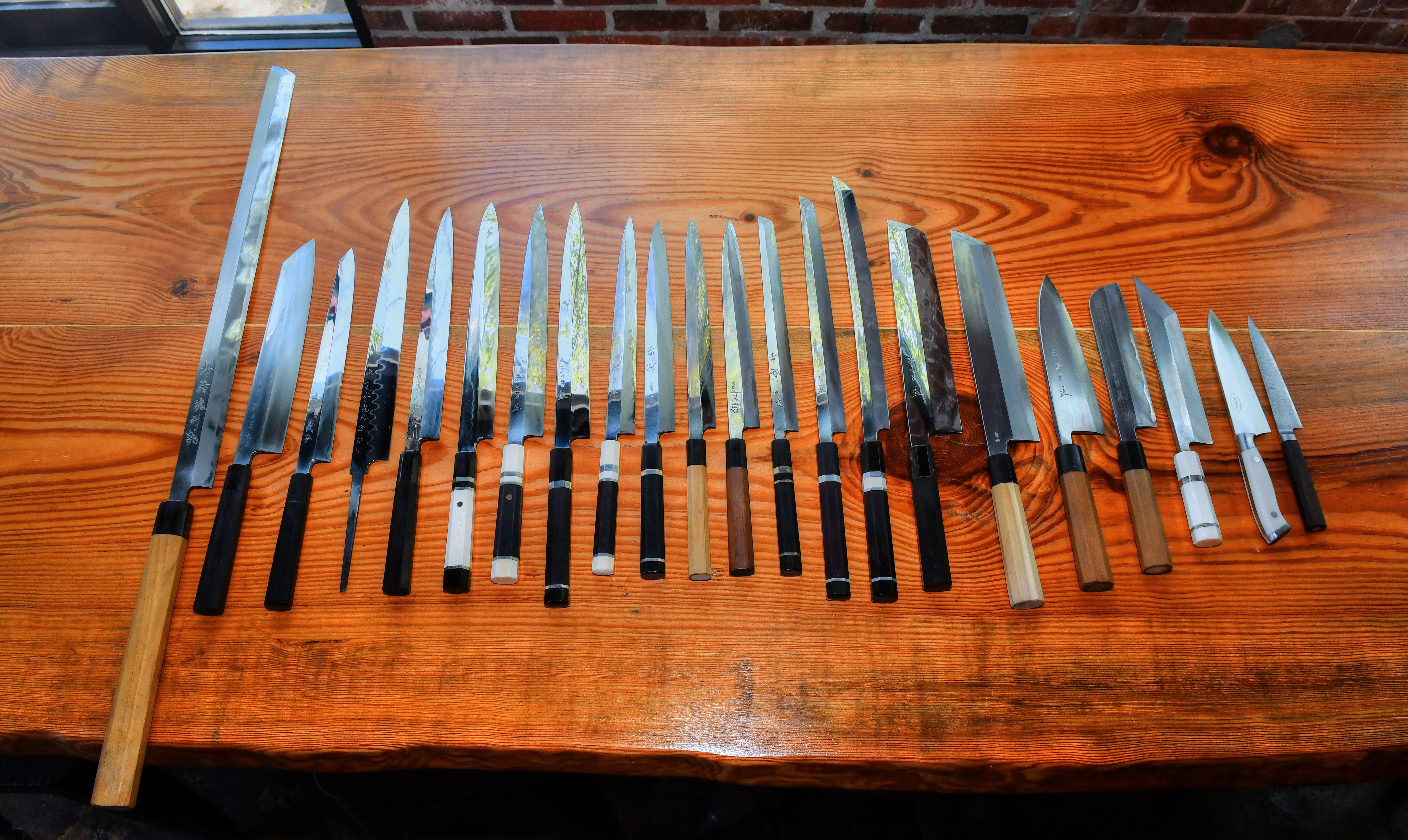 Some of Chef Yu's knives are from smiths who only produce two knives a month due to the time consuming process it takes to produce them. (CHRIS HUNT FOR THE ATLANTA JOURNAL-CONSTITUTION)