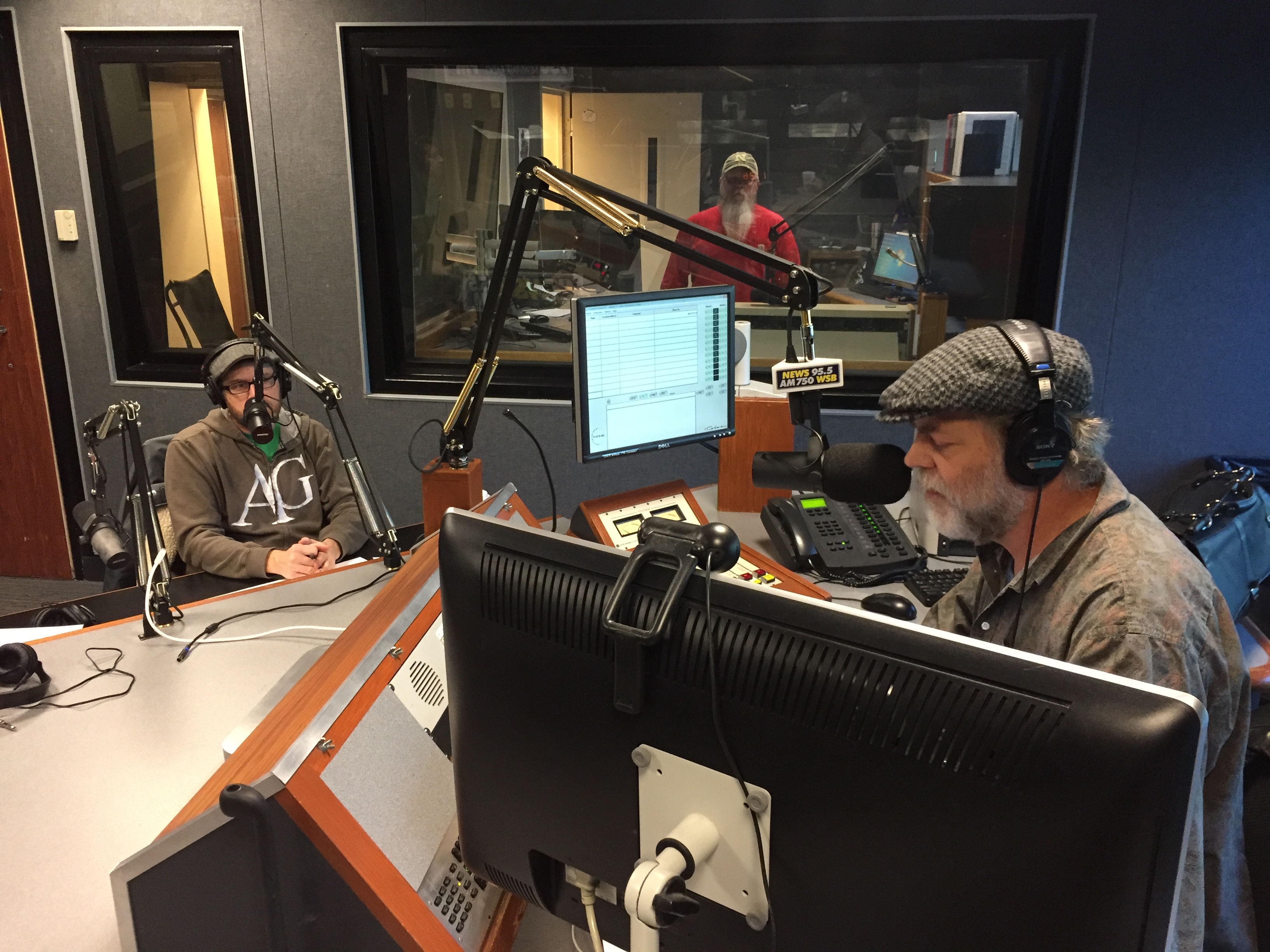 Tim Andrews (left) and Eric Von Haessler in the main WSB studio. CREDIT: Rodney Ho/rho@ajc.com