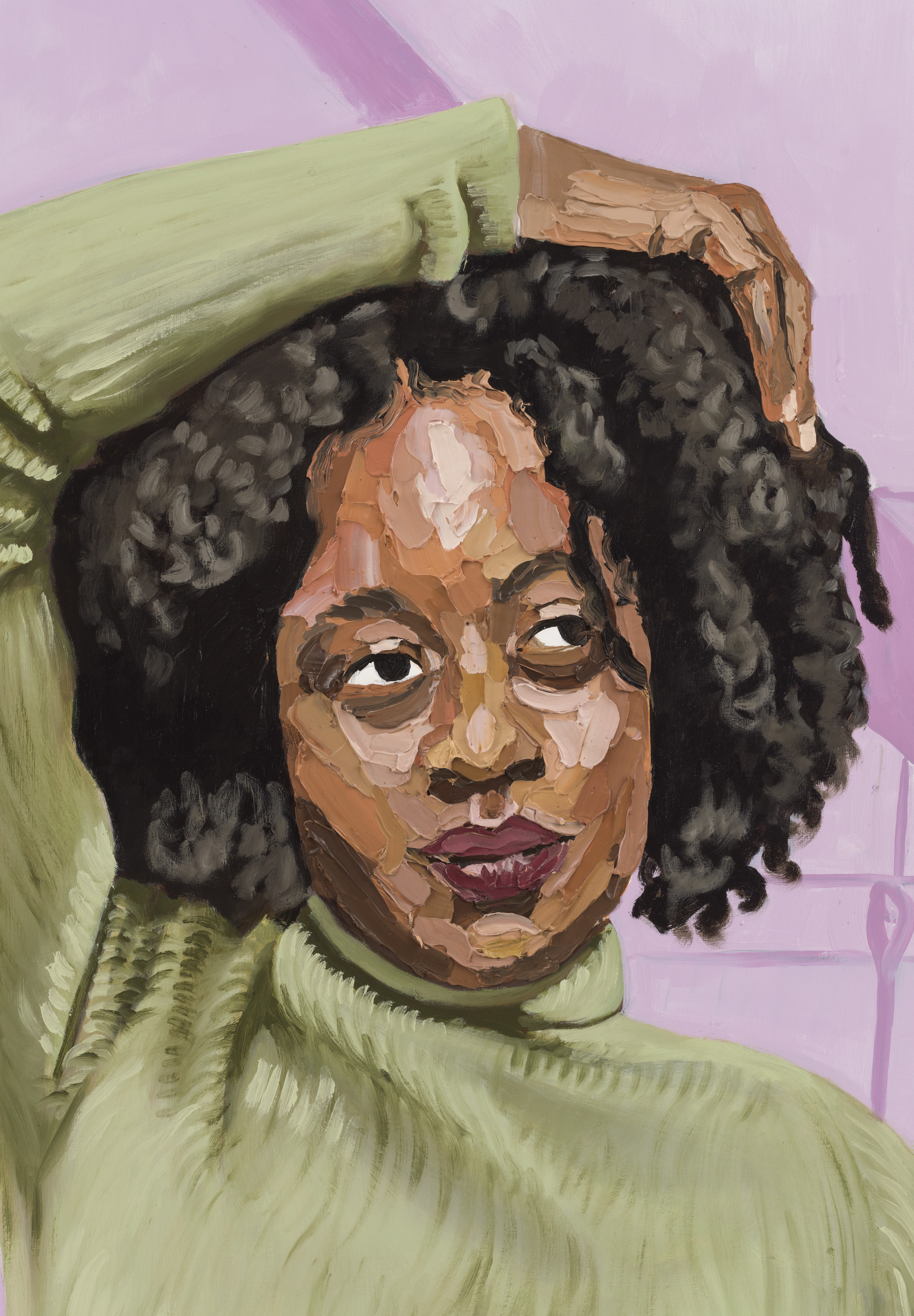 Detail from "Grace" showing Gerald Lovell's distinctive use of impasto painting techniques.
Courtesy of Gerald Lovell and P·P·O·W, New York