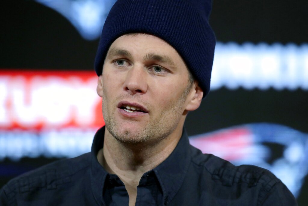 In this Jan. 4, 2020, quarterback Tom Brady speaks to the media. (AP Photo/Charles Krupa, File)