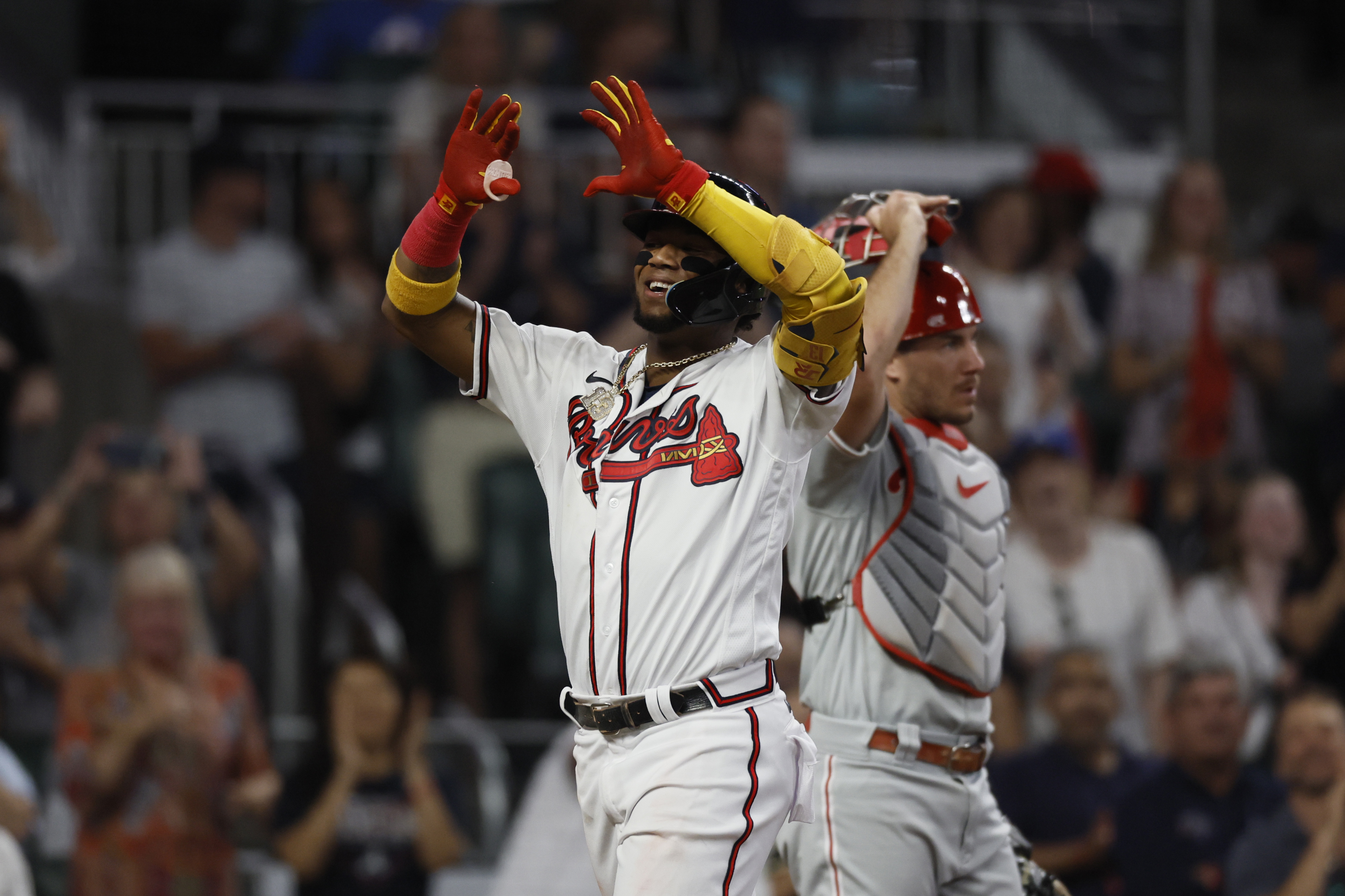 Ronald Acuña leads Braves over Phillies; Ozzie Albies suffers