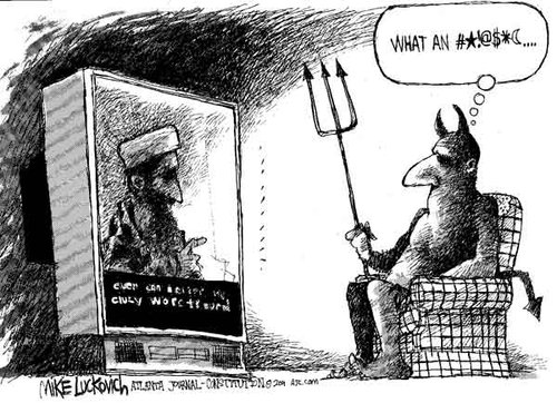 Mike Luckovich cartoons on Osama bin Laden