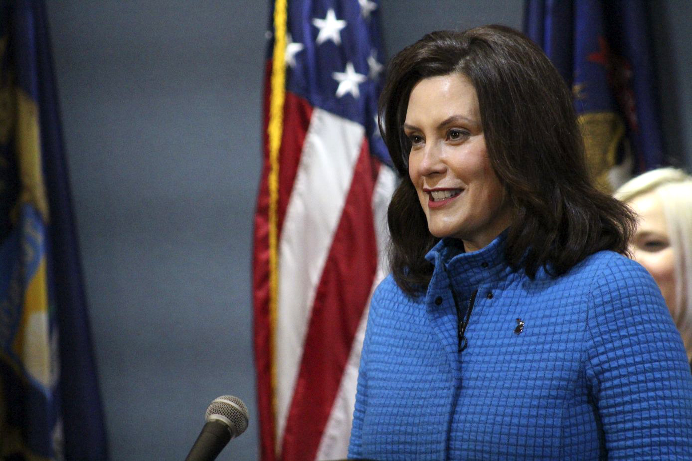 An executive order issued by Gov. Gretchen Whitmer requires factories to suspend all nonessential in-person visits, including tours, but President Trump was allowed to visit.