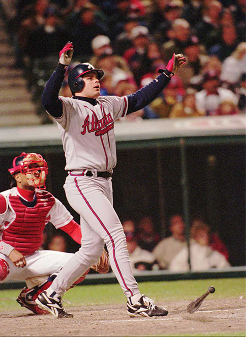 Majestic Atlanta Braves DAVID JUSTICE 1995 World Series Baseball