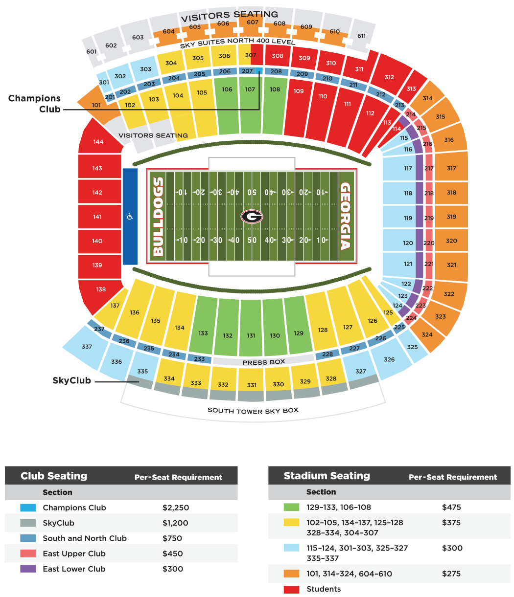 Sanford Stadium Seating Chart Club Level | Awesome Home