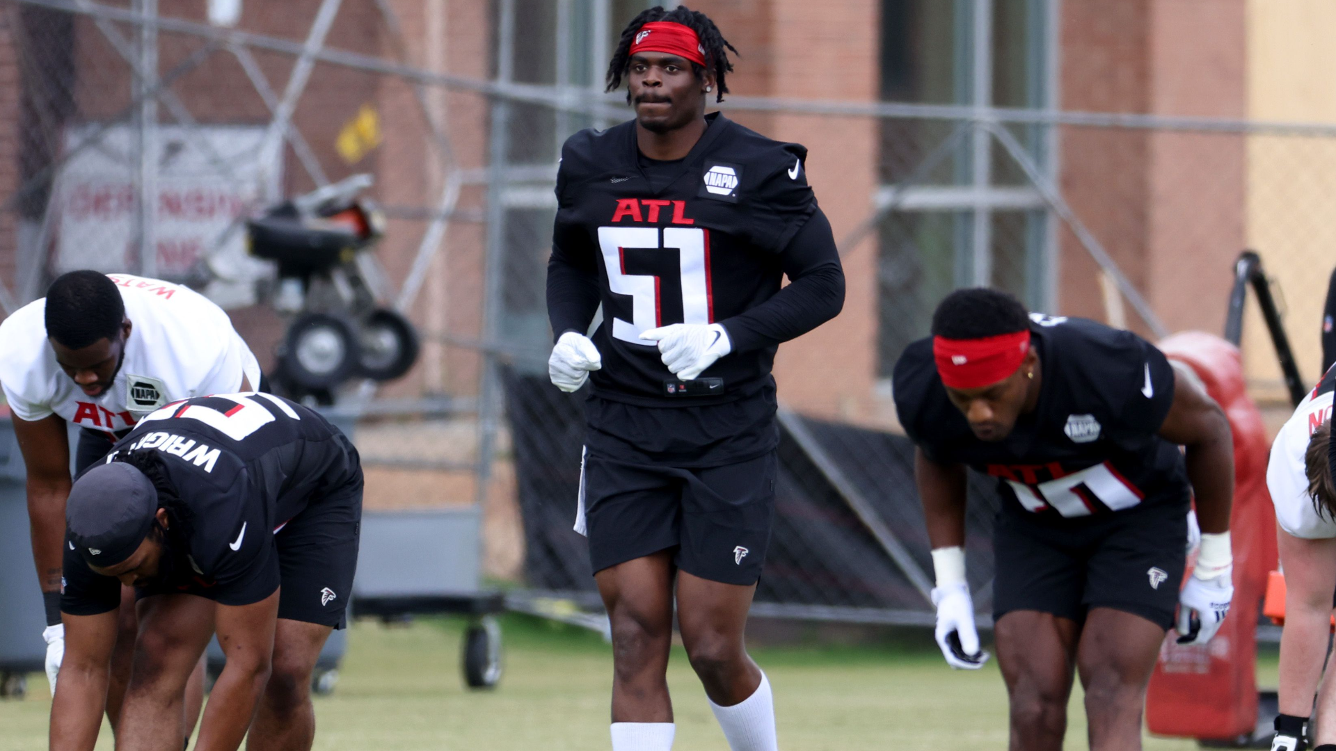 Atlanta Falcons defensive back Jayson Stanley covers a