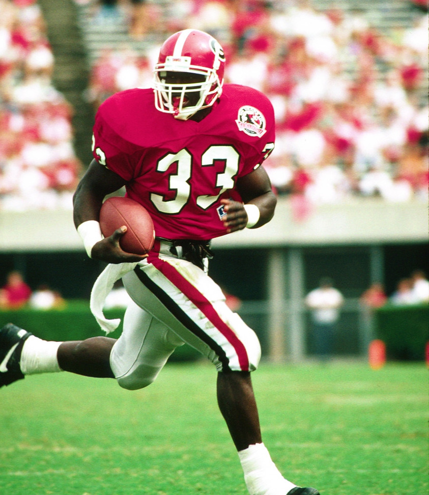 Terrell Davis Georgia Bulldogs Unsigned Running Photograph