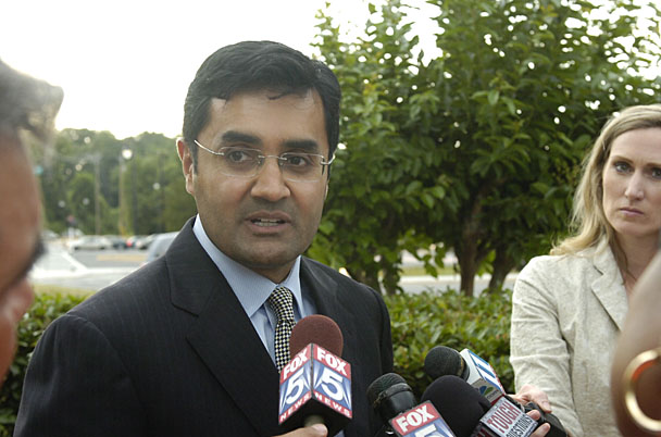 Manny Arora seen here speaking to reporters on May 26, is representing Graham Williams.