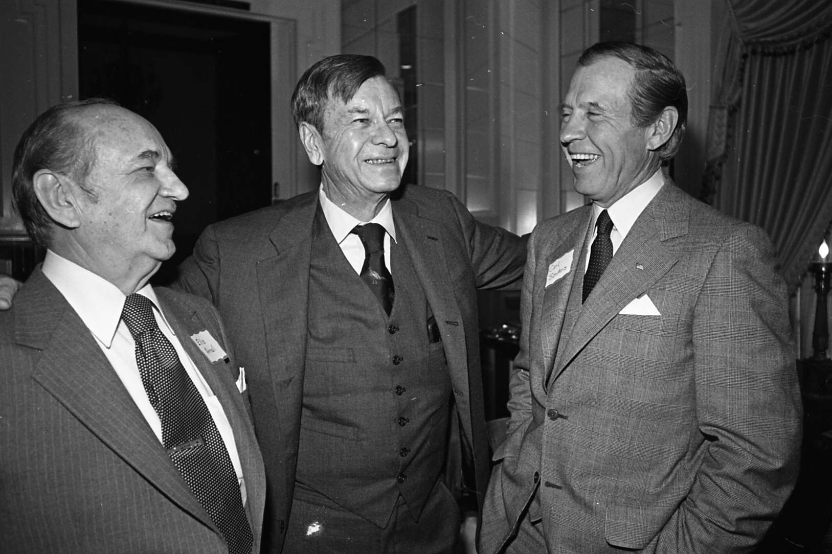 Former Georgia Governors Herman Talmadge and Ellis Arnall, Commerce Club, Atlanta, Georgia, March 6, 1980.
CREDIT: LANNA SWINDLER / THE ATLANTA JOURNAL-CONSTITUTION ARCHIVES