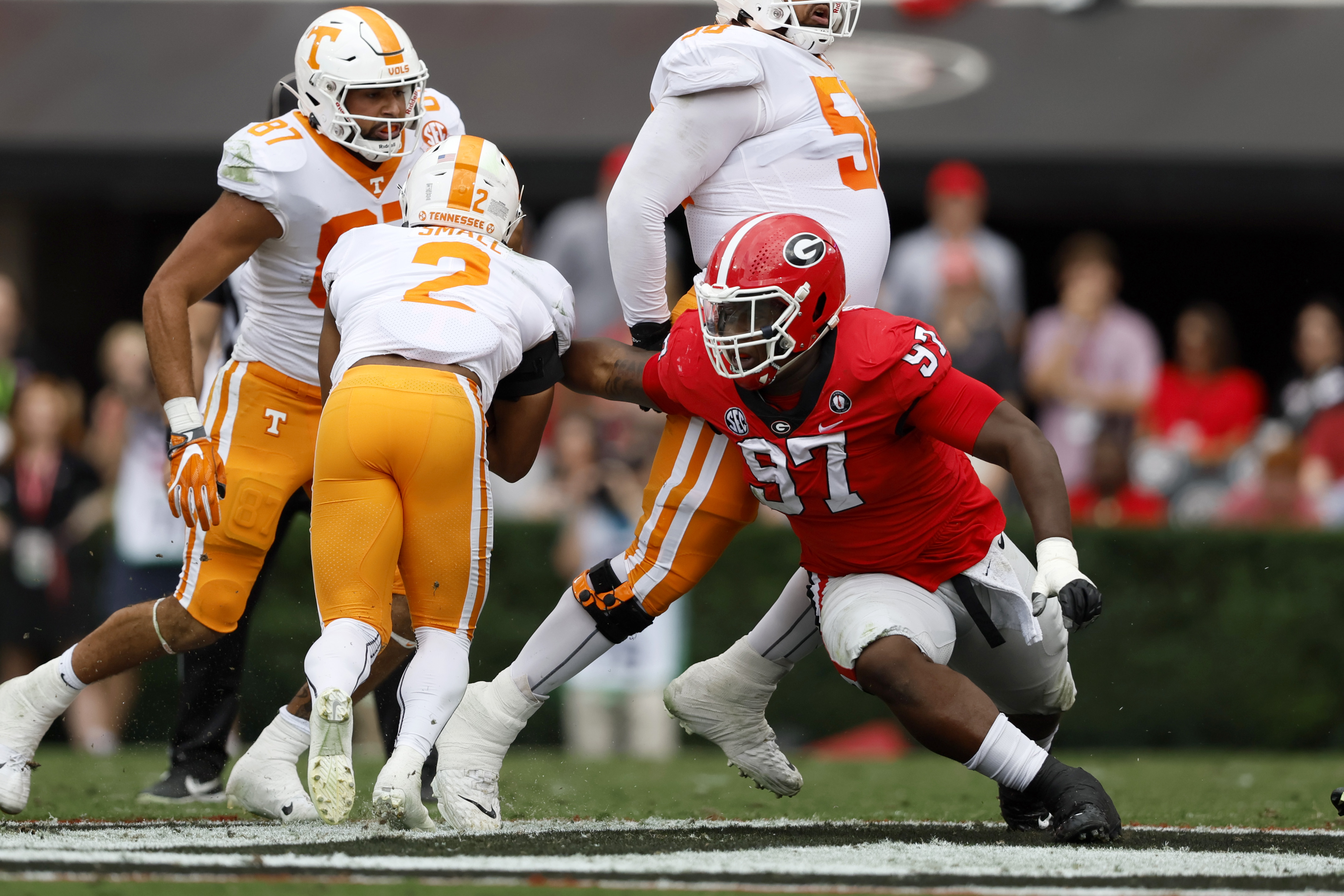 Brock Bowers Georgia Bulldogs Football White Uniform Student Athlete B FOCO