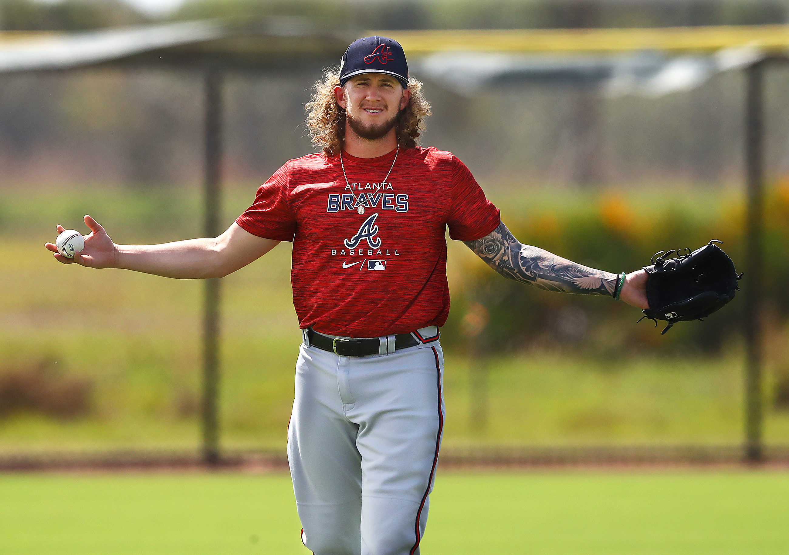 Atlanta Braves pitcher Rolddy Munoz (40) during a MiLB Spring