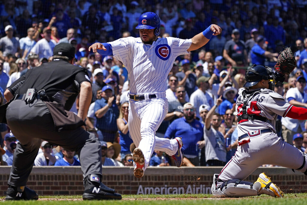 The Chicago Cubs play the Atlanta Braves at Truist Park in a baseball game  Thursday, April 29, …