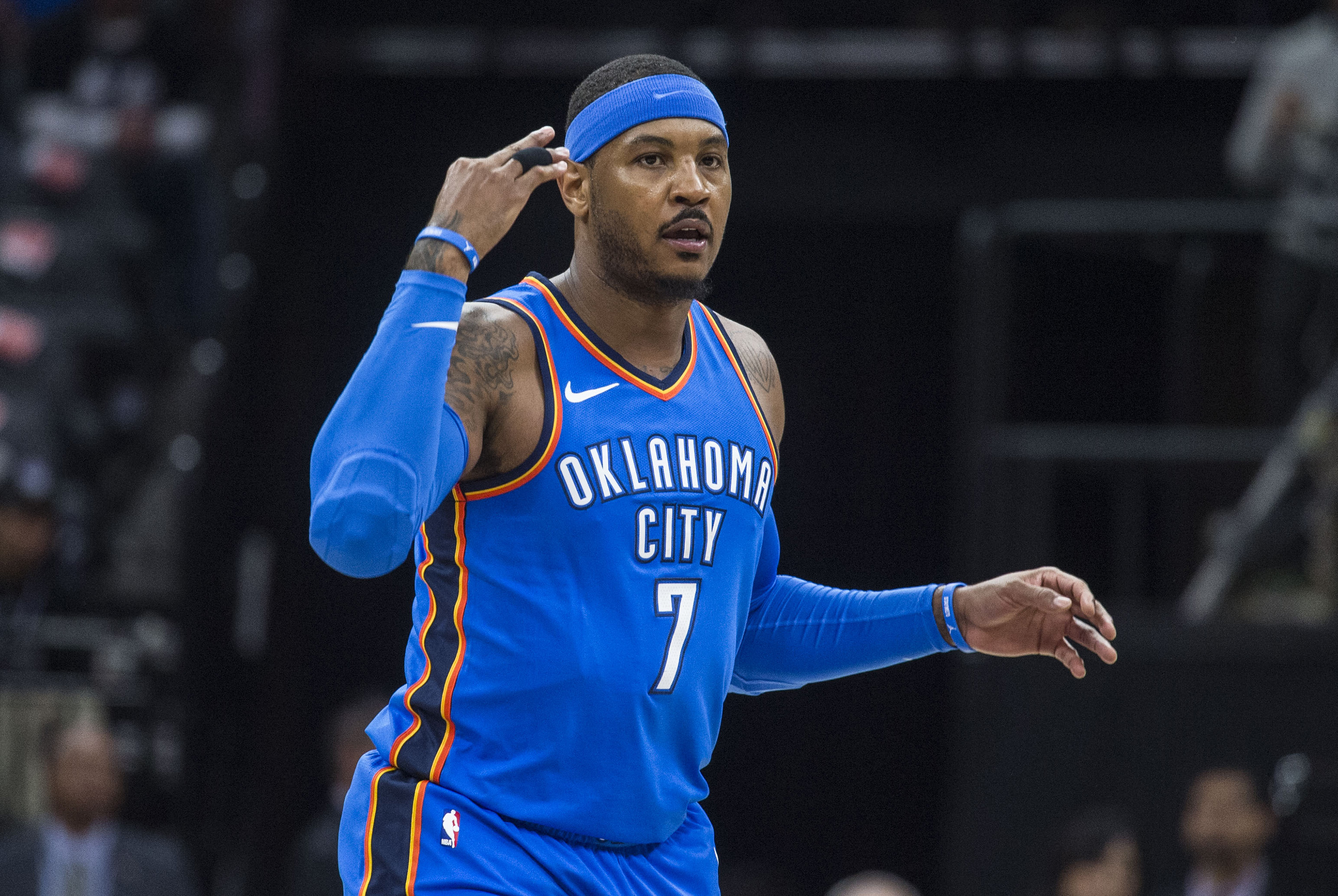 SportsCenter - The Thunder have agreed to trade Carmelo Anthony and a  protected 2022 first-round pick to the Hawks for Dennis Schroder and Mike  Muscala. The Hawks will then waive Anthony, and
