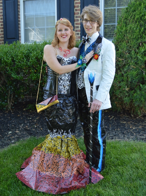 Peacock Duct Tape Prom Dresses