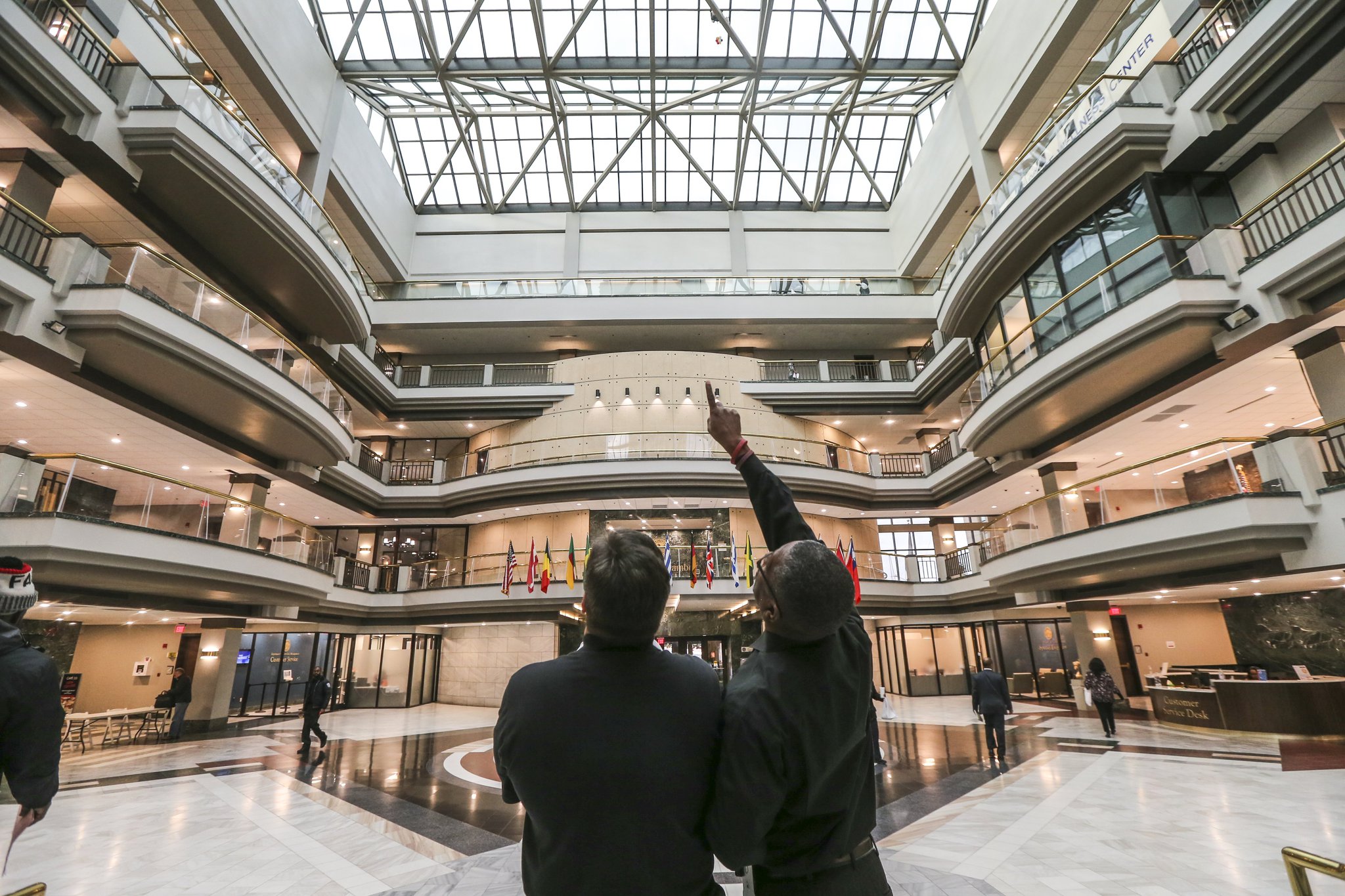 March 23, 2018 Atlanta: Employees at Atlanta City Hall were handed instructions as they come through the front doors to not turn on computers or log on to their workstations on Friday March 23, 2018. Friday's action comes as city officials are struggling to determine how much sensitive information may have been compromised in a Thursday cyber attack. The city has also received demands that it pay a ransom of an unspecified amount, officials confirmed. But officials had yet to make a determination if it would pay the ransom. Hartsfield-Jackson International took down the wi-fi at the world's busiest airport after a cyber attack on the city. The Atlanta airport's website said after the cyber attack that security wait times and flight information may not be accurate. JOHN SPINK/JSPINK@AJC.COM