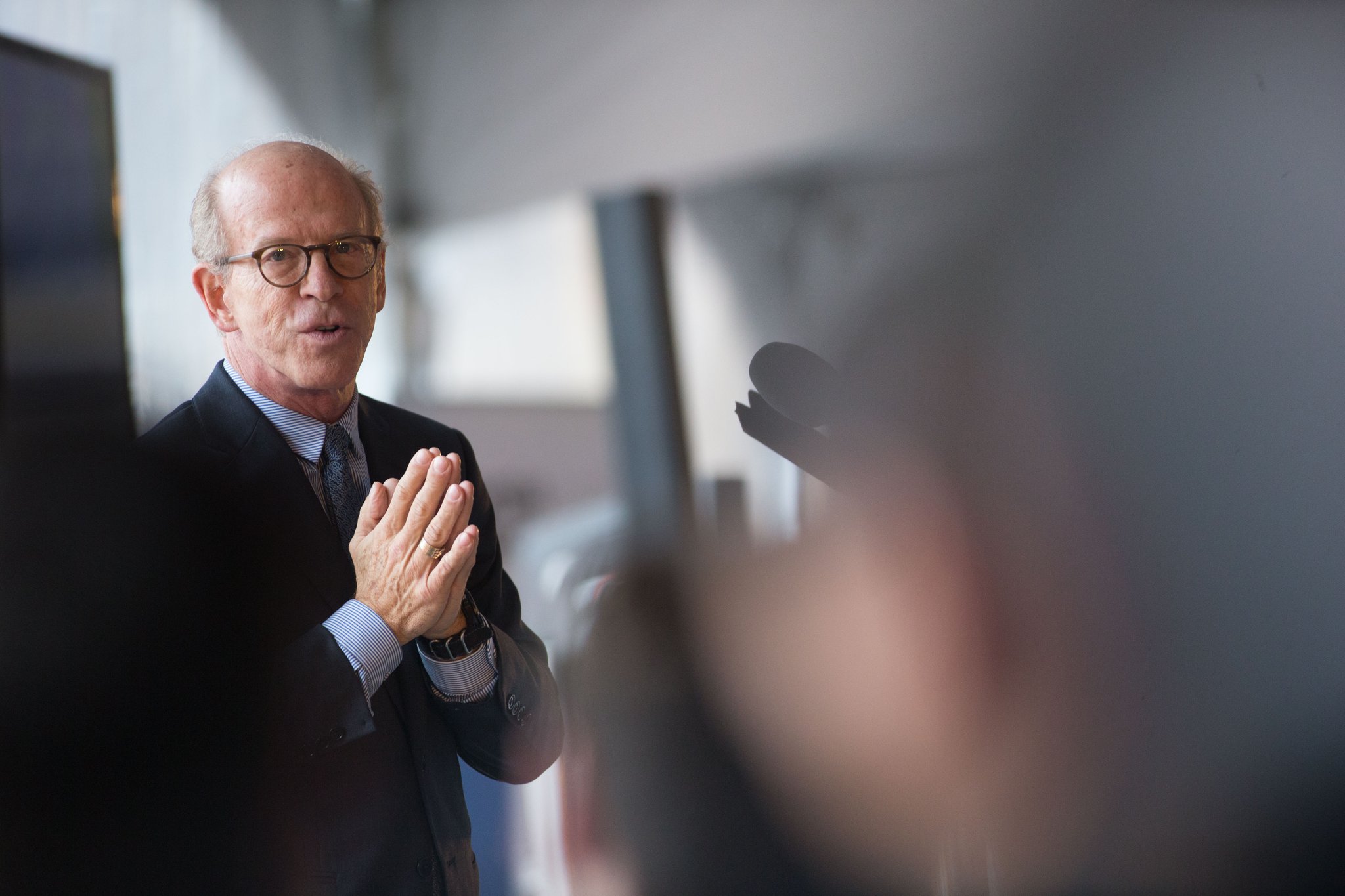 John Portman & Associates Chairman and CEO Jack Portman speaks in 2016 during the ground breaking ceremony of Coda.