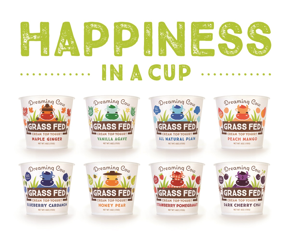 Dreaming Cow cup-set yogurt comes plain and in seven flavors. /Dreaming Cow