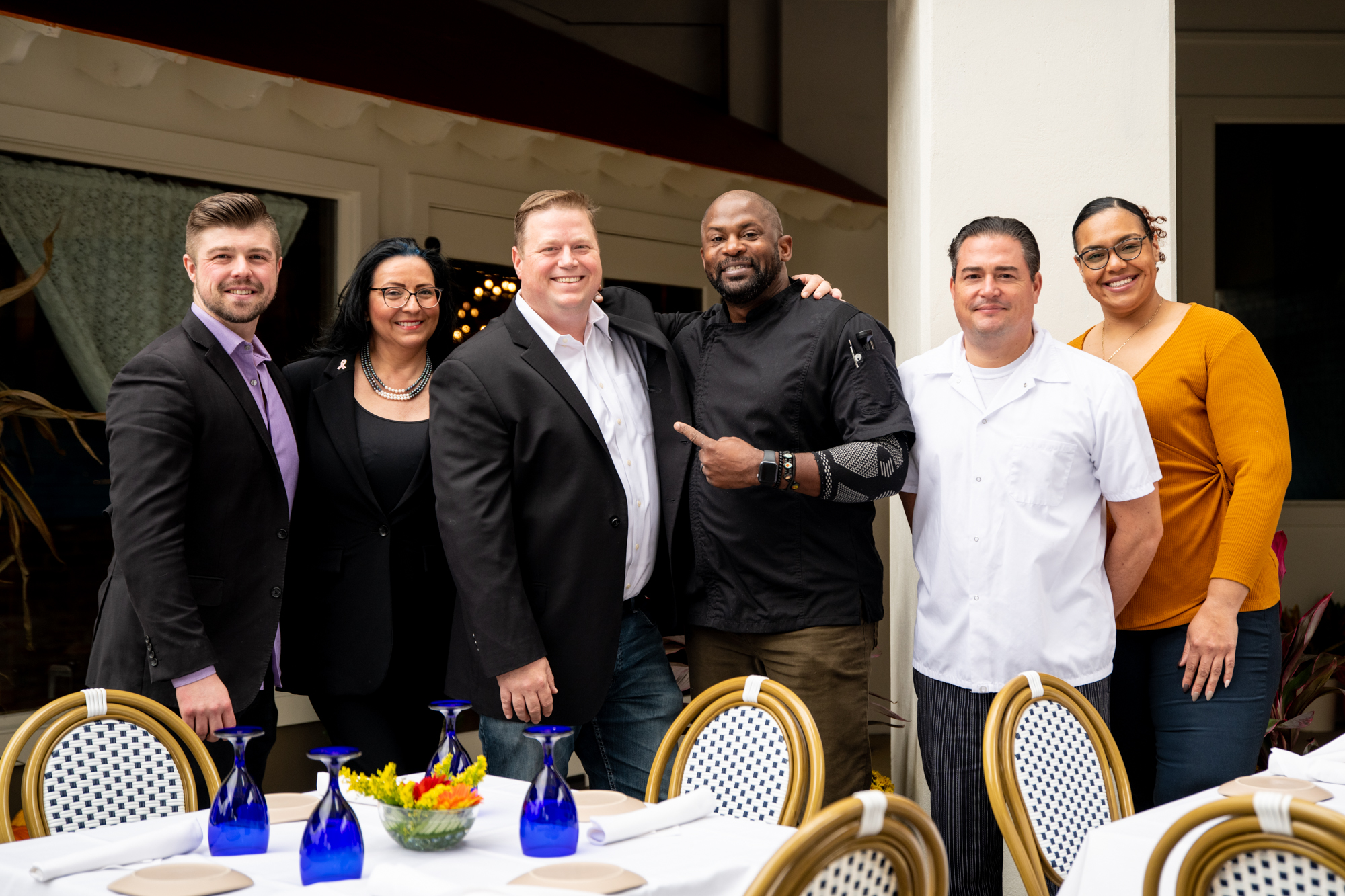 Amalfi team (from left to right) Nicholas Lamb, Janice Weber, Stephen de Haan, Greg Grant, Santiago Echavarria, Veronica Velez. (Mia Yakel for The Atlanta Journal-Constitution)