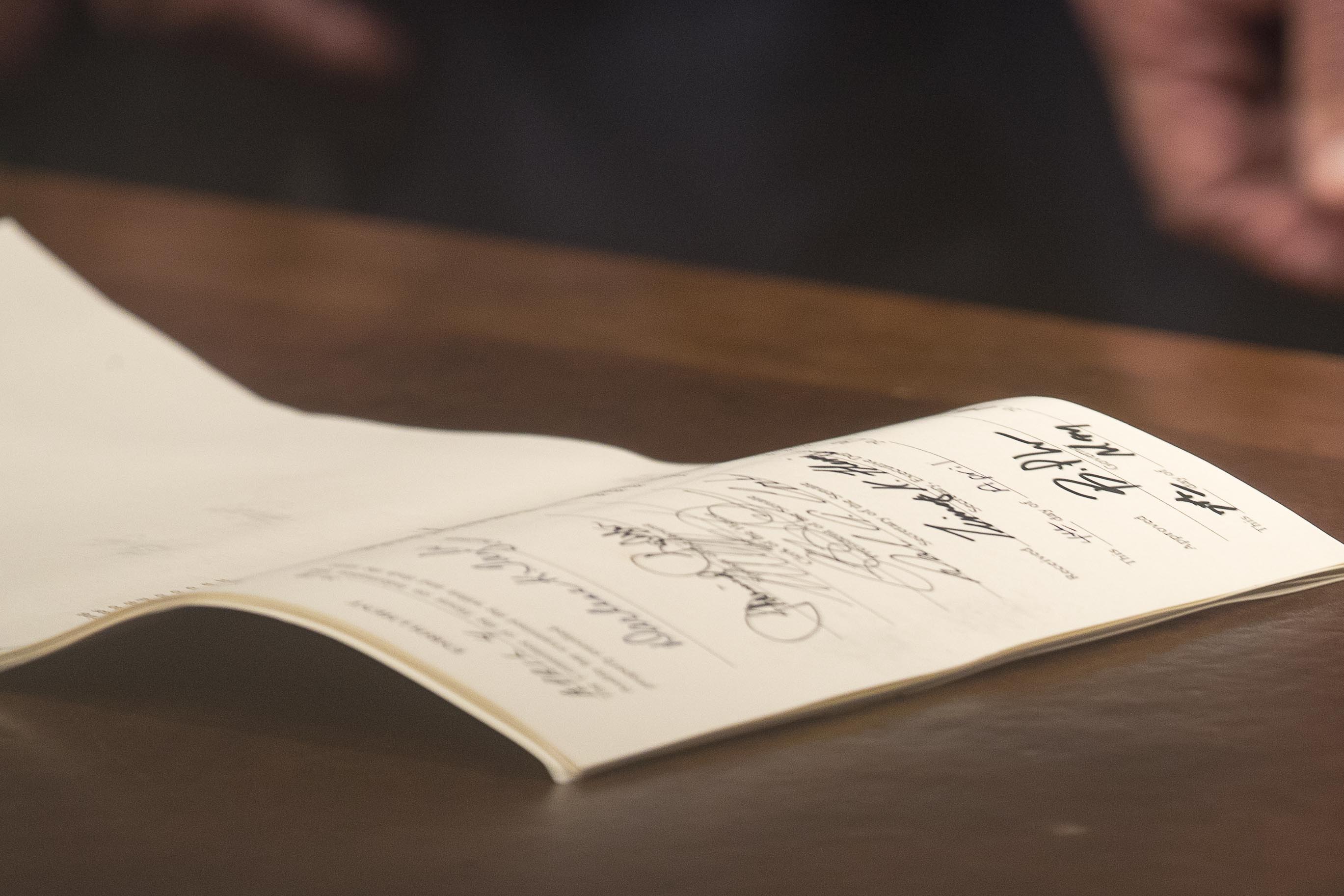 05/07/2019 -- Atlanta, Georgia -- The signed "heartbeat bill", HB 481, is displayed on Gov. Brian Kemp's desk following a press conference in his office at the Georgia State Capitol building in Atlanta, Tuesday, May 7, 2019. (ALYSSA POINTER/ALYSSA.POINTER@AJC.COM)