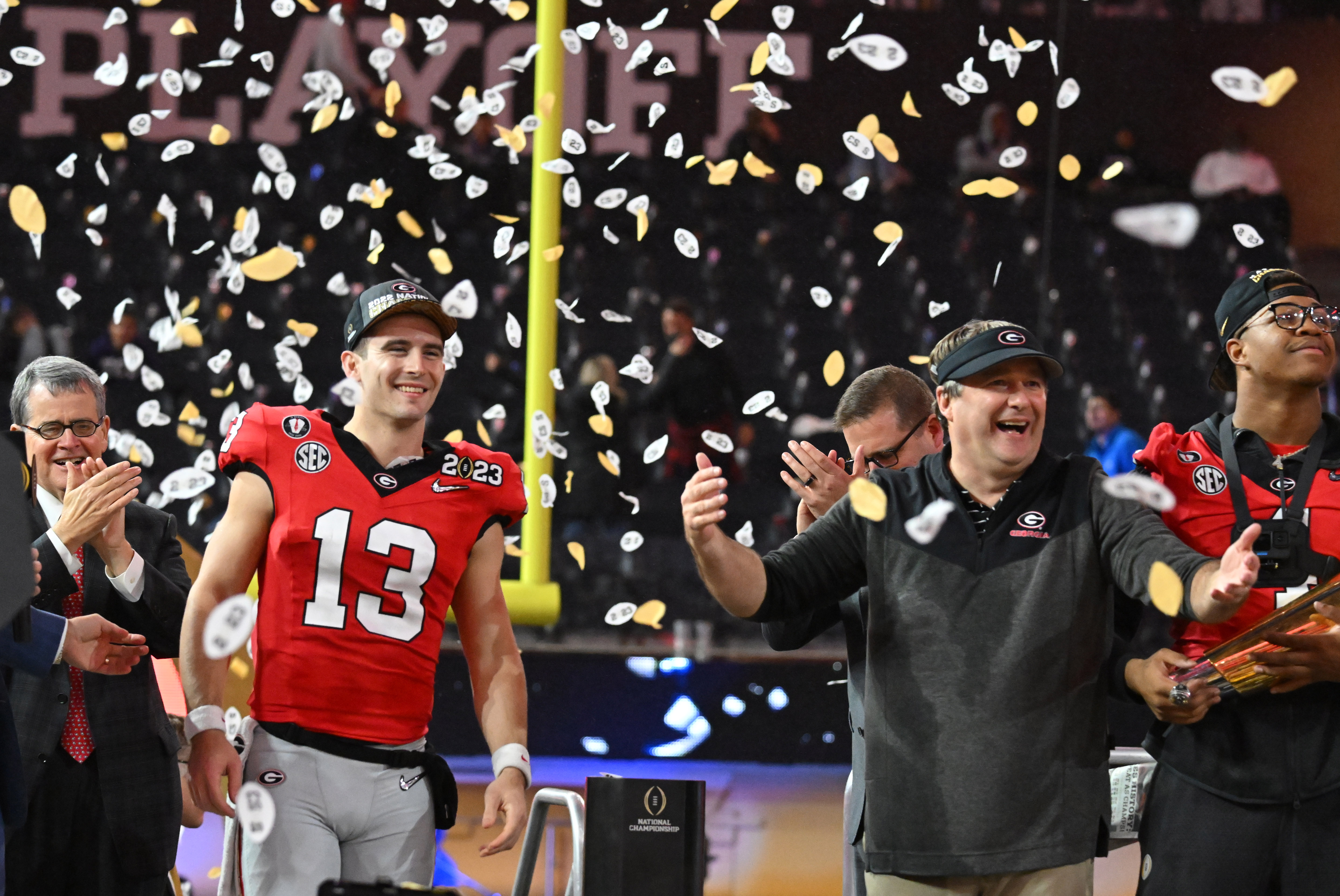 Bulldog National Championship celebration at capacity