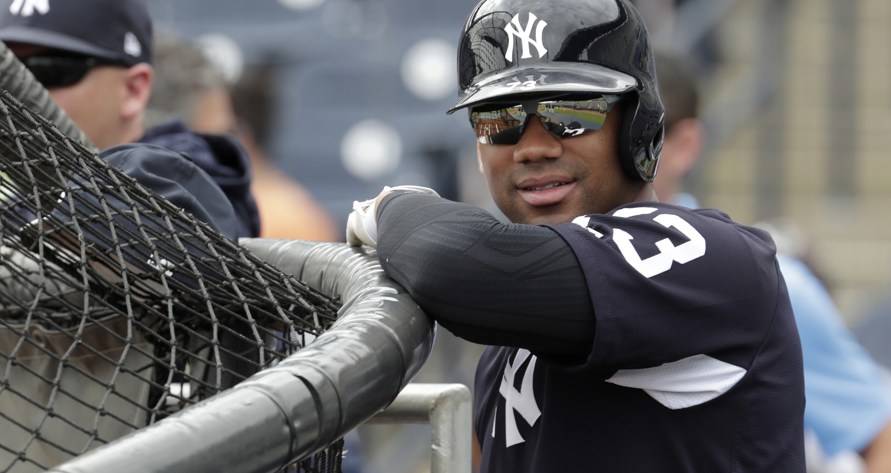 Russell Wilson strikes out in New York Yankees spring training debut 