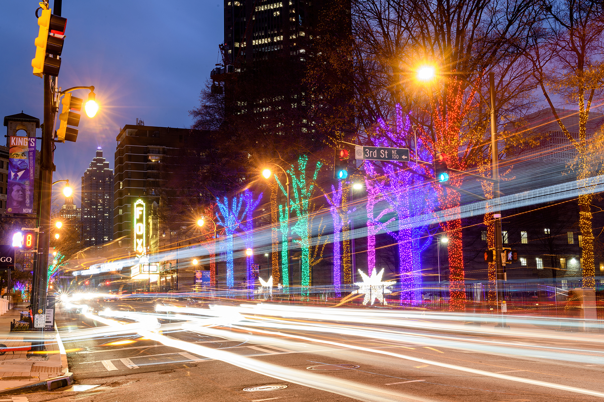 Peachtree at 3rd Credit Midtown Alliance. For more than a decade, Jackie Leiby has worked with client Midtown Alliance to bring the district's holiday light display to life. “There is an art to it,” Leiby, who is in her 80s, said recently. Courtesy of Midtown Alliance