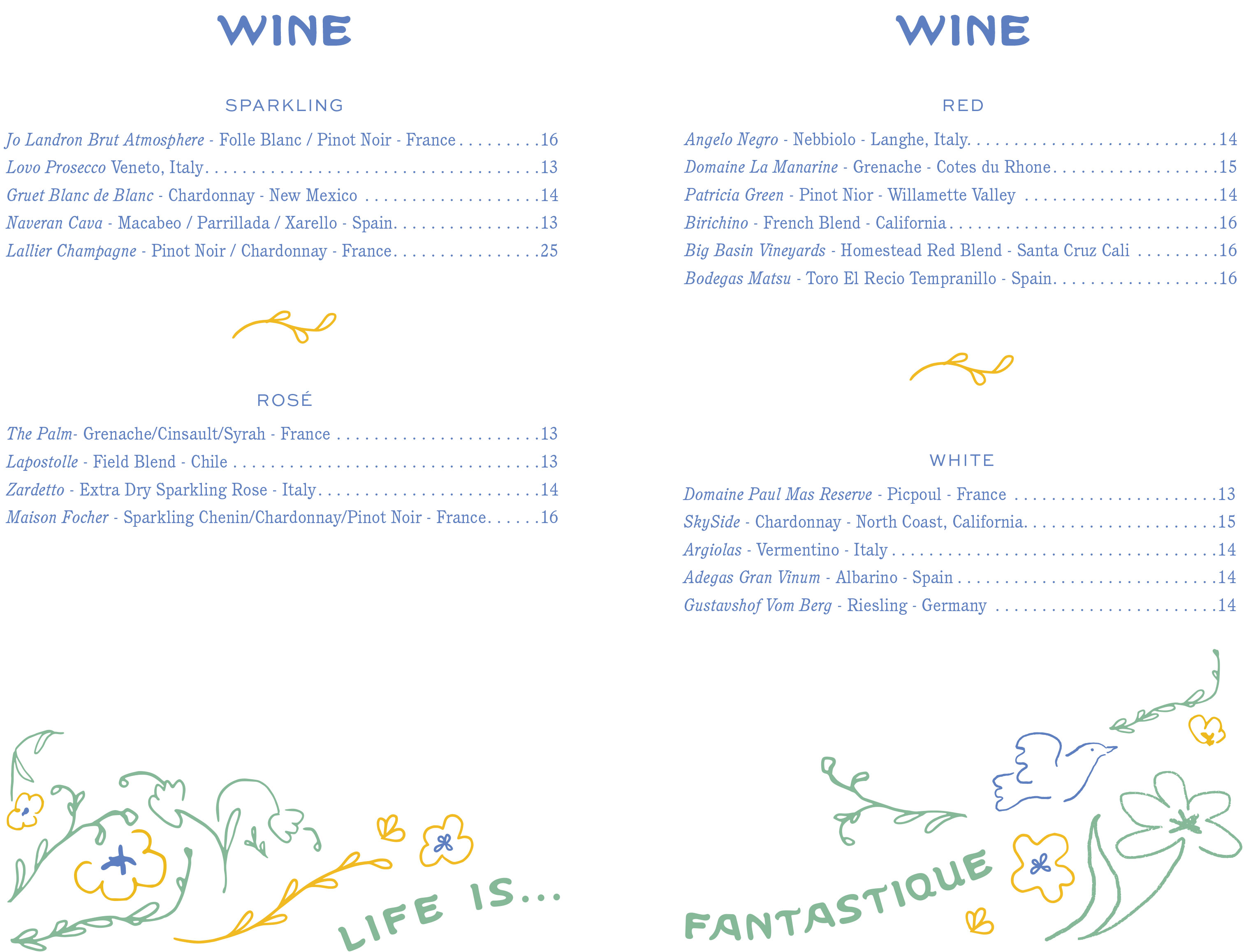 Atrium drink list