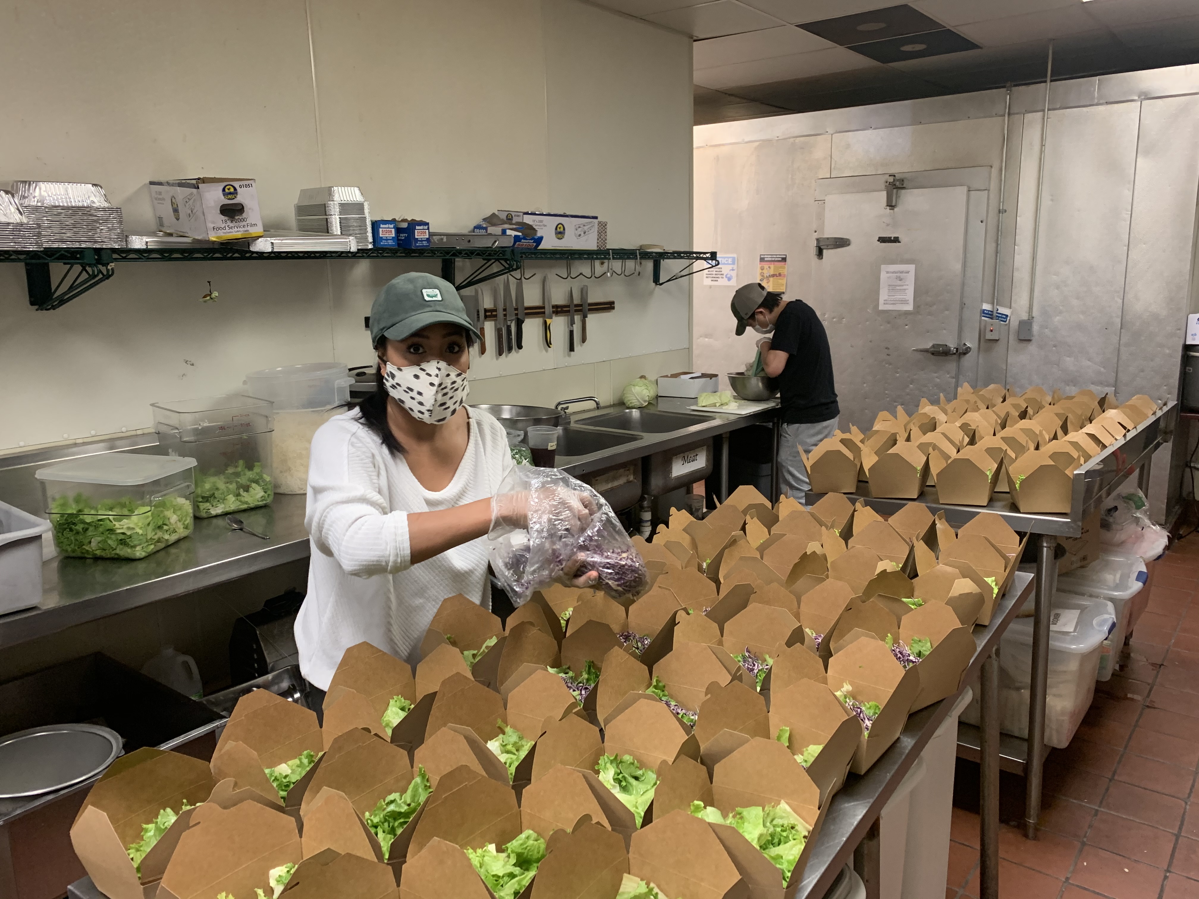 The kitchen at Tuk Tuk Thai Food Loft prepares orders for Feed the Frontline. Courtesy of Tamarind Restaurant Group