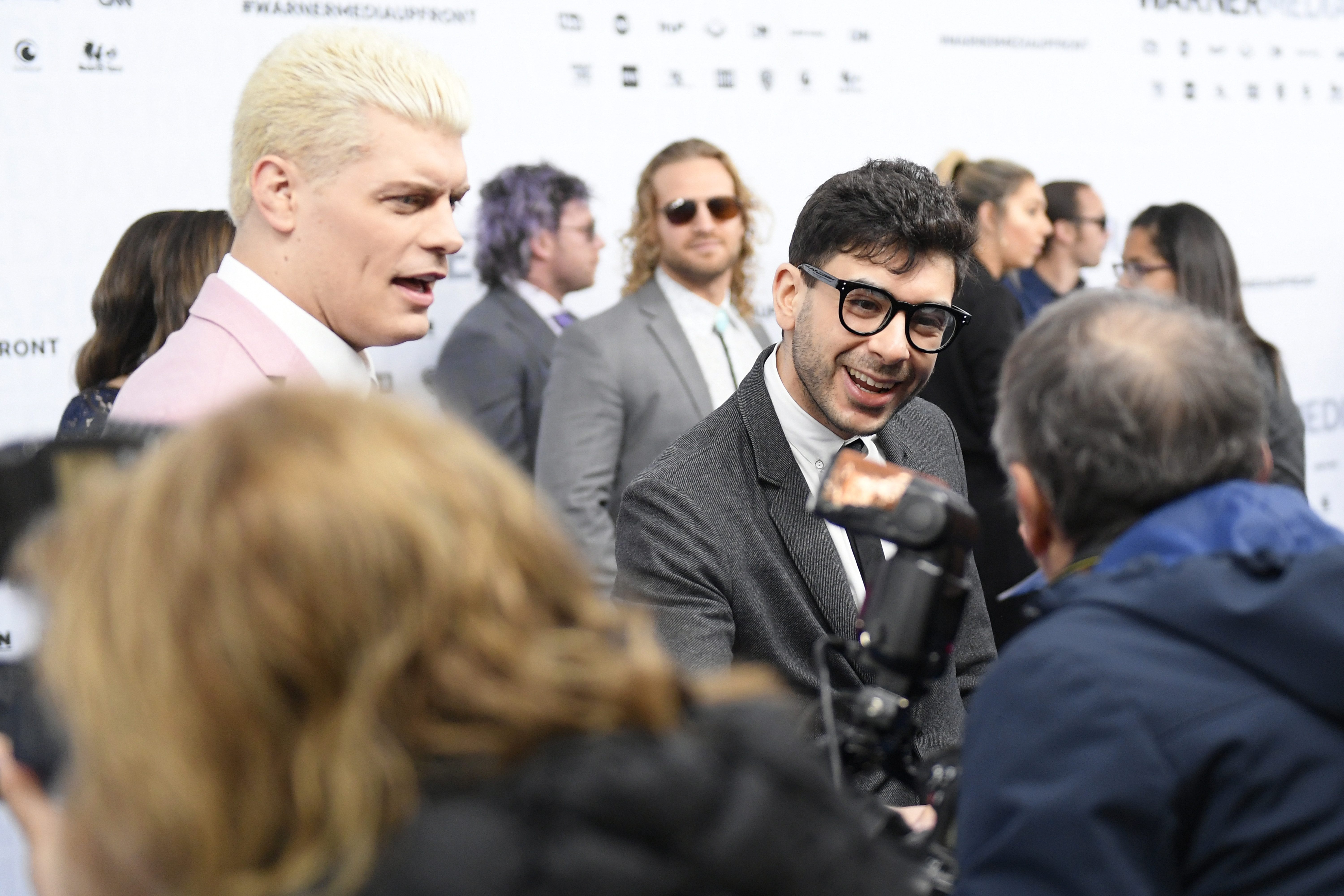 NEW YORK, NEW YORK - MAY 15: Cody Rhodes and Tony Khan of TNTâs All Elite Wrestling attend the WarnerMedia Upfront 2019 arrivals on the red carpet at The Theater at Madison Square Garden on May 15, 2019 in New York City. 602140 (Photo by Mike Coppola/Getty Images for WarnerMedia)