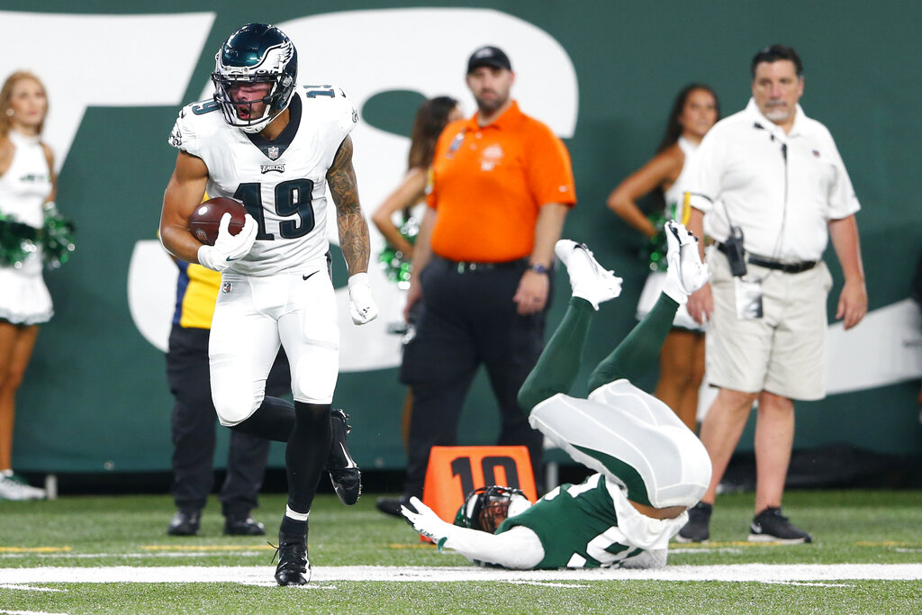 Philadelphia Eagles' J.J. Arcega-Whiteside in action during an NFL