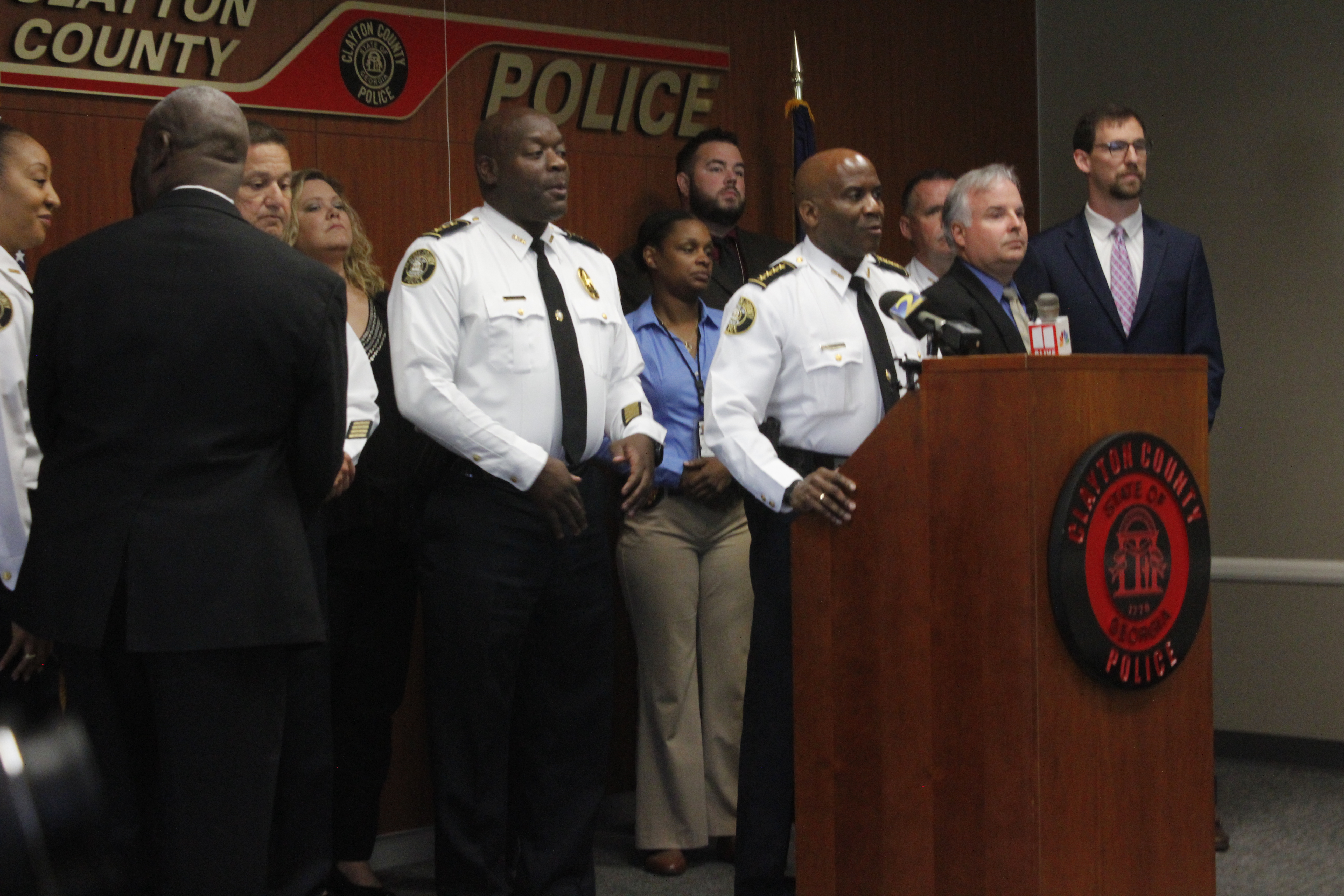In a news conference Wednesday, Clayton County Police Chief Kevin Roberts said the man arrested in connection with eight sex crimes in the county was briefly employed with the police department.