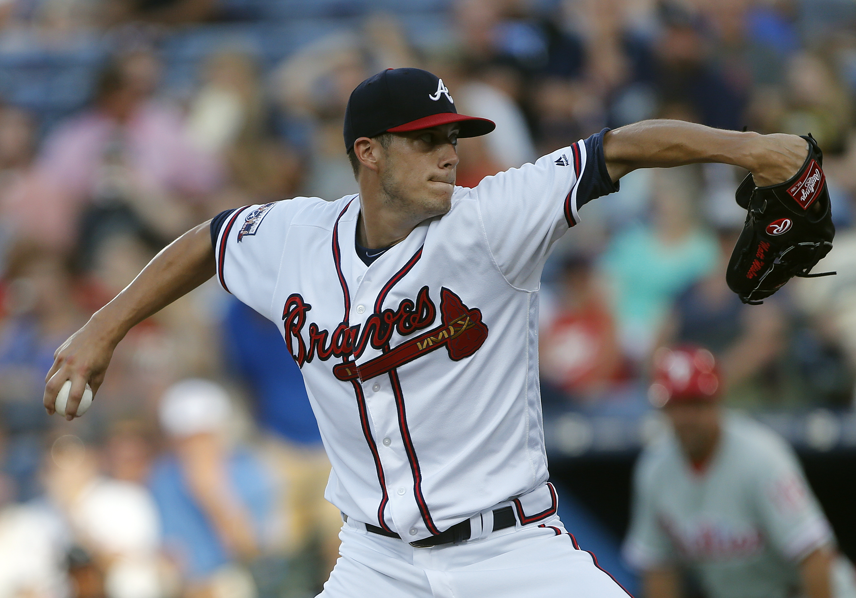 Atlanta Braves starting pitcher John Smoltz pitches against the St