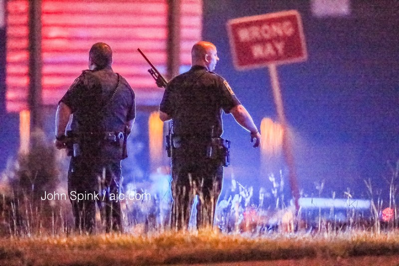 Police searched for the tiger early Wednesday in Henry County. JOHN SPINK / JSPINK@AJC.COM