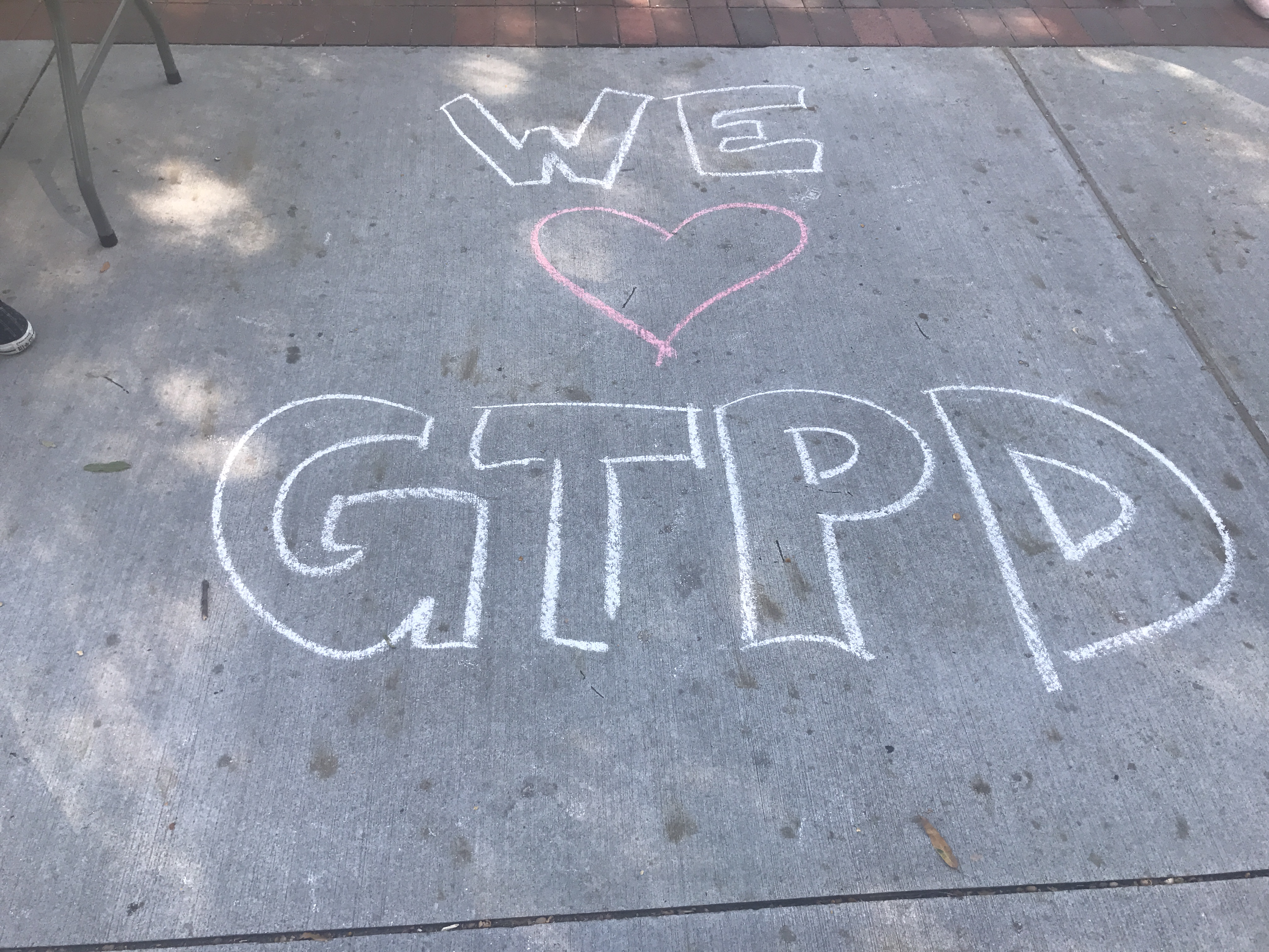 In the aftermath of last night's violent vigil in which protesters attacked Tech officers, students today are showing their support of the police department. (Photo by Duo-Wei Yang)