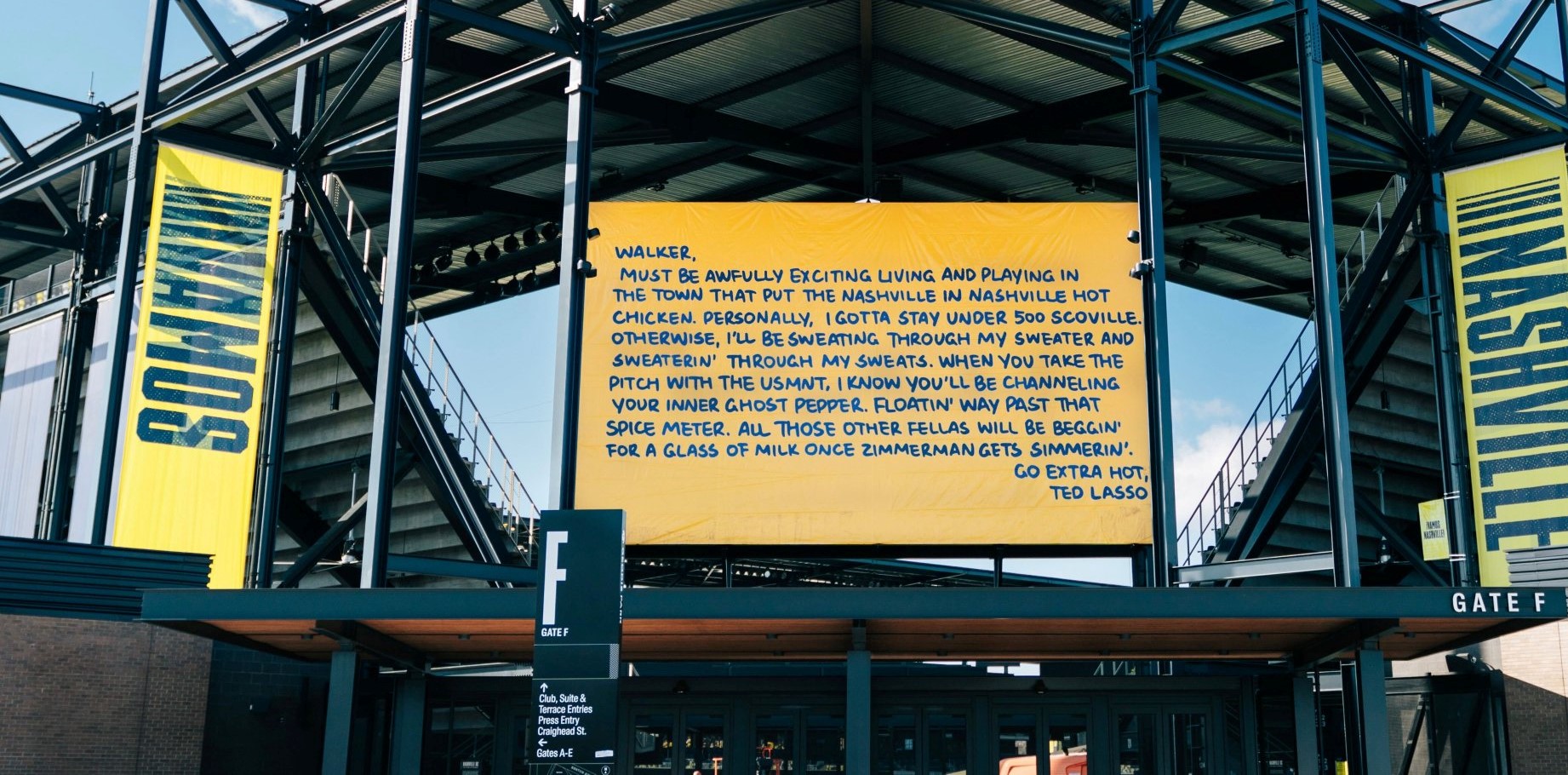 Ted Lasso' Hangs Billboard In NJ Hometown Of US Mens Soccer Star Playing In  World Cup