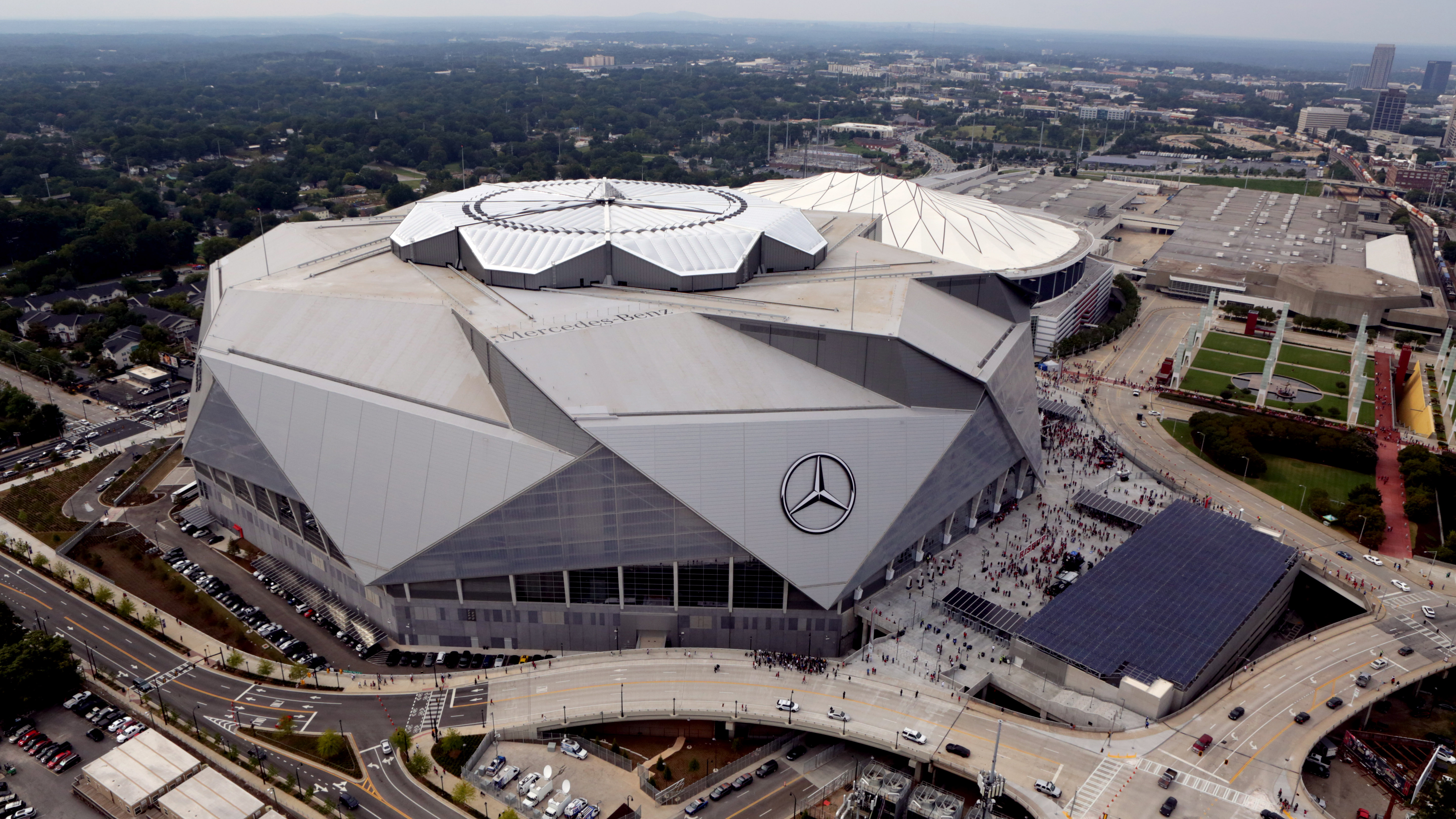 A Bird's-Eye View Of Mercedes-Benz Stadium, Atlanta's Epic NFL Wonderplex