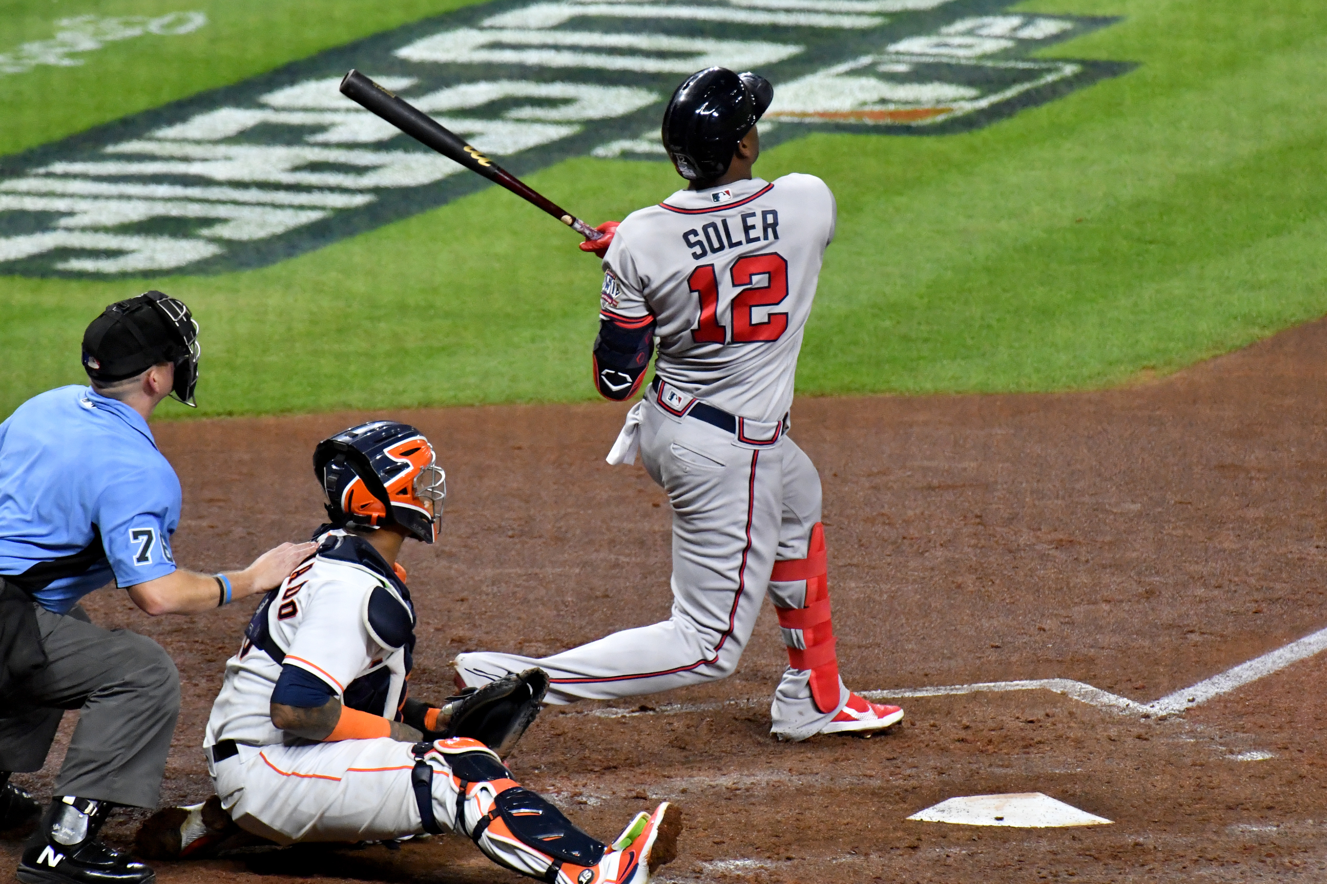 MLB Stats on X: Jorge Soler is the 4th player in @Braves history to hit 3  HR in a single #WorldSeries. Hank Aaron, 1957 Lonnie Smith, 1991 Ryan  Klesko, 1995  / X